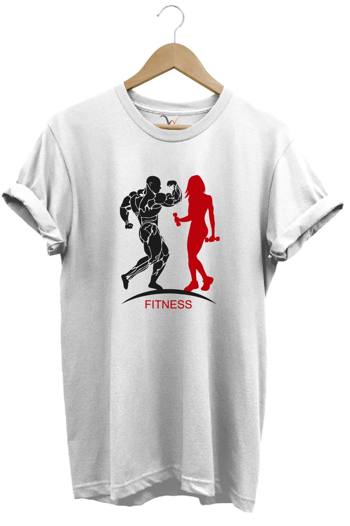 WİDİ Tricouri Cu Imprimeu Gym Fitness Pentru Femei Și Bărbați, Cu Croiala Normală, Bumbac Unisex - L