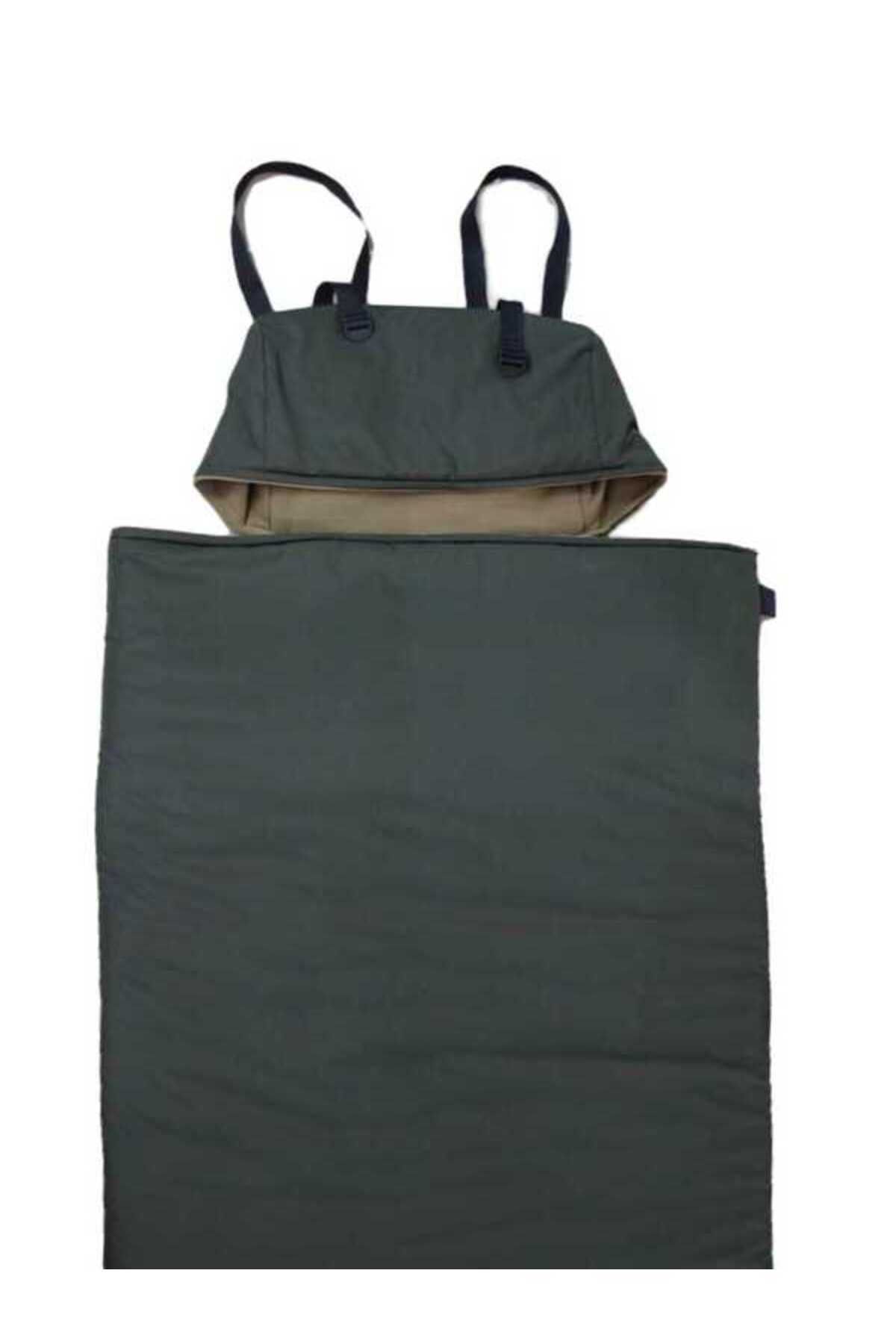 Med Online-Wide 90 cm Khaki Sleeping Bag -25 ° , Micro Water Repellent 220X95 Cm, 200 Gr Fiber/180 Gr Fleece 2