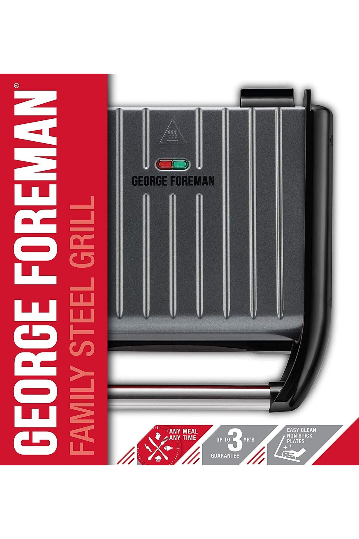 George Foreman-Large Steel Grill Family, Grey 1850W - 25051 5