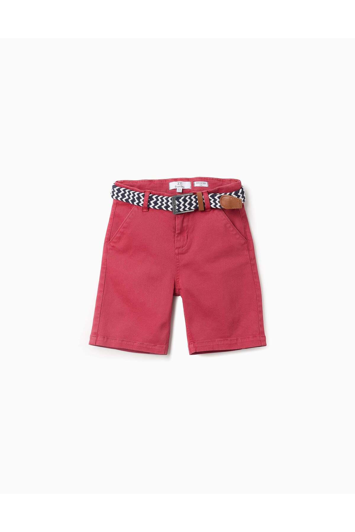 Ziddy-Chino Shorts with Belt for Boys 'Midi', Red 1