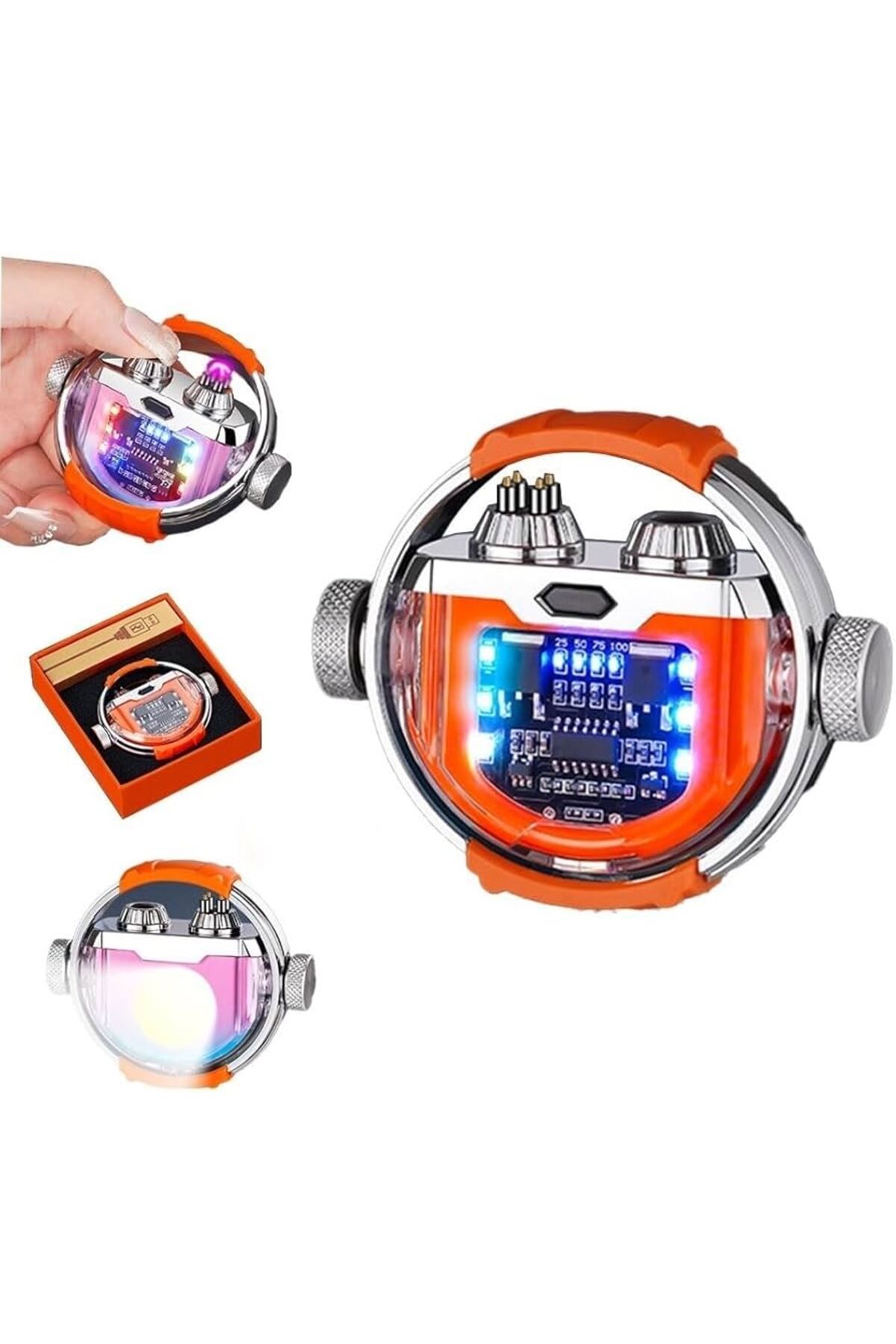 Usb Elektrikli Şarj Edilebilir Plazma Döner Aydınlatmalı Çakmak - 2