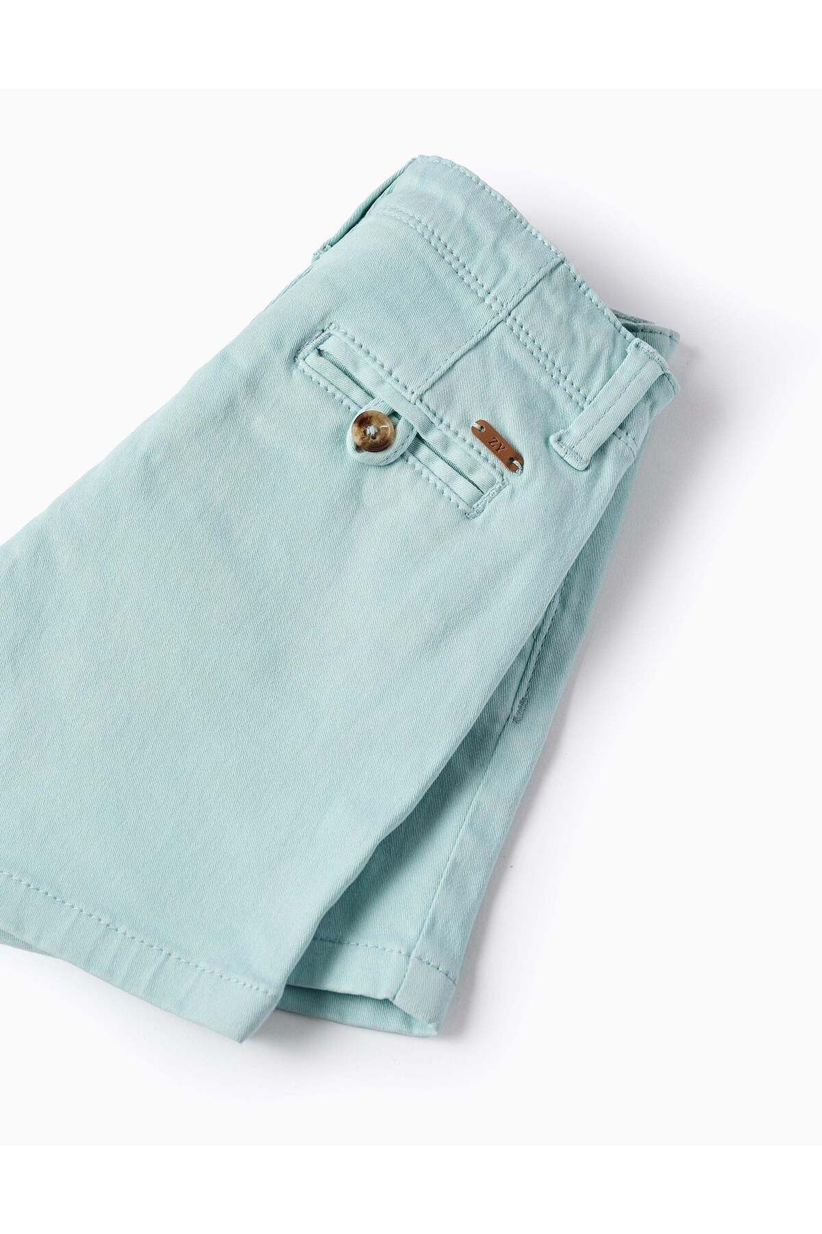 Ziddy-Chino Twill Shorts for Baby Boys, Light Blue 4