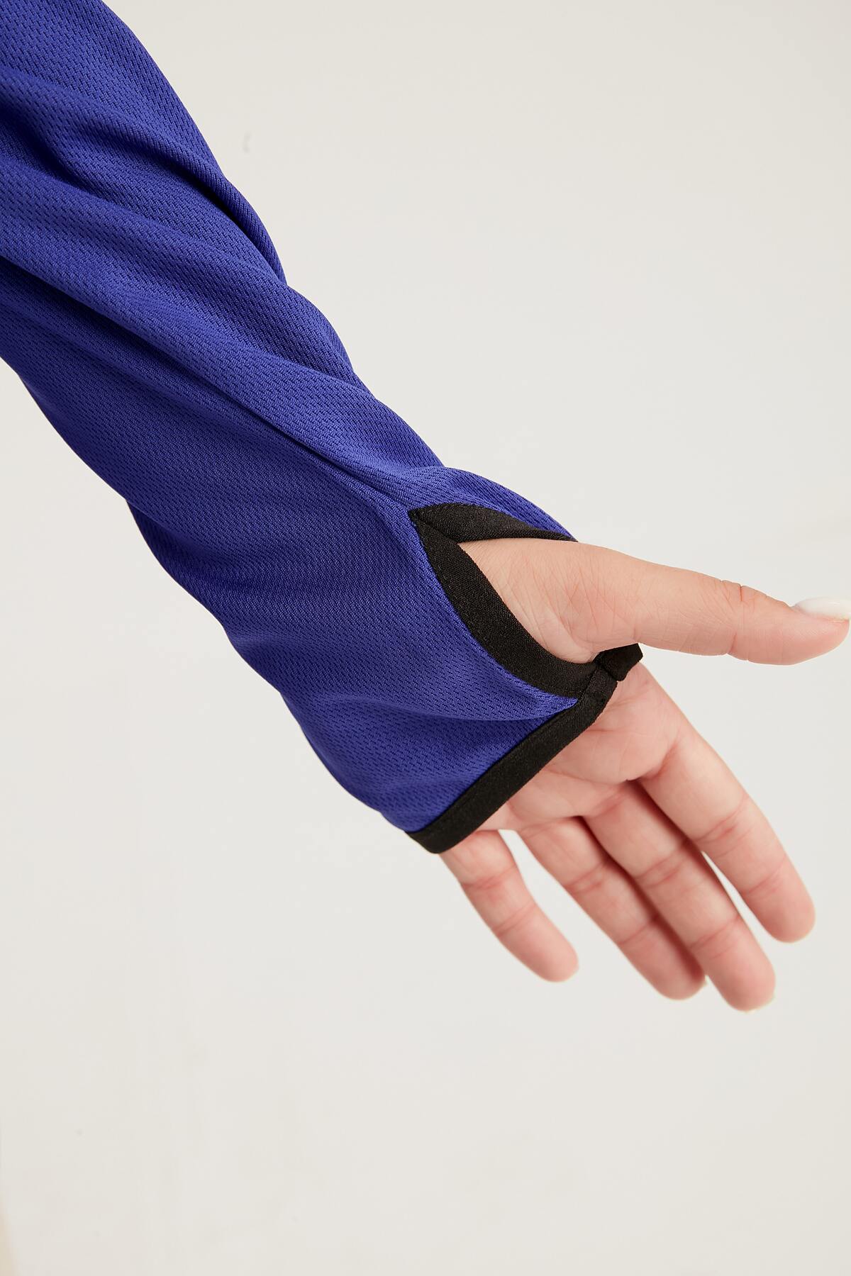 FD SPORTS  Aura-tech Çapraz Fermuarlı Quick Dry Eşofman Üstü - Sax - Görsel 5