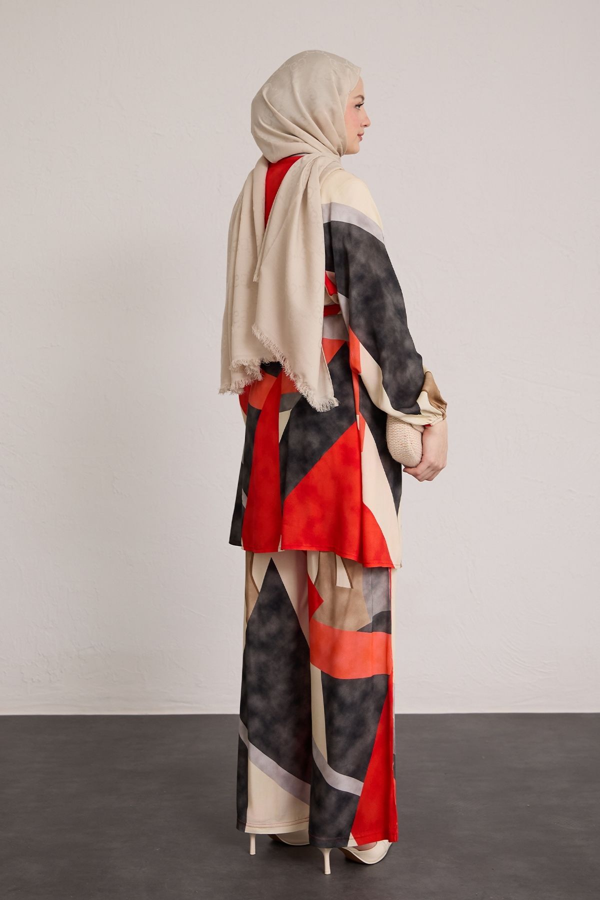 InStyle-Soft Pattern Viscose Double Red Set 4