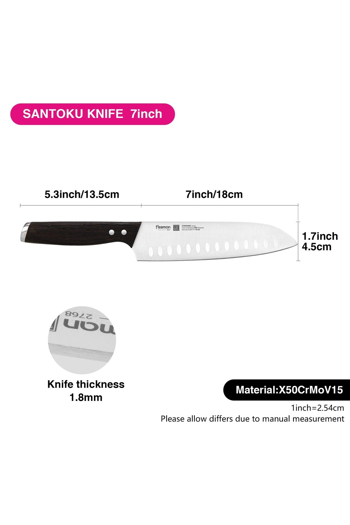 Fissman-7'' Santoku Knife Ferdinand Series, with Sharp Blade and Sturdy Non Slip Handle 4