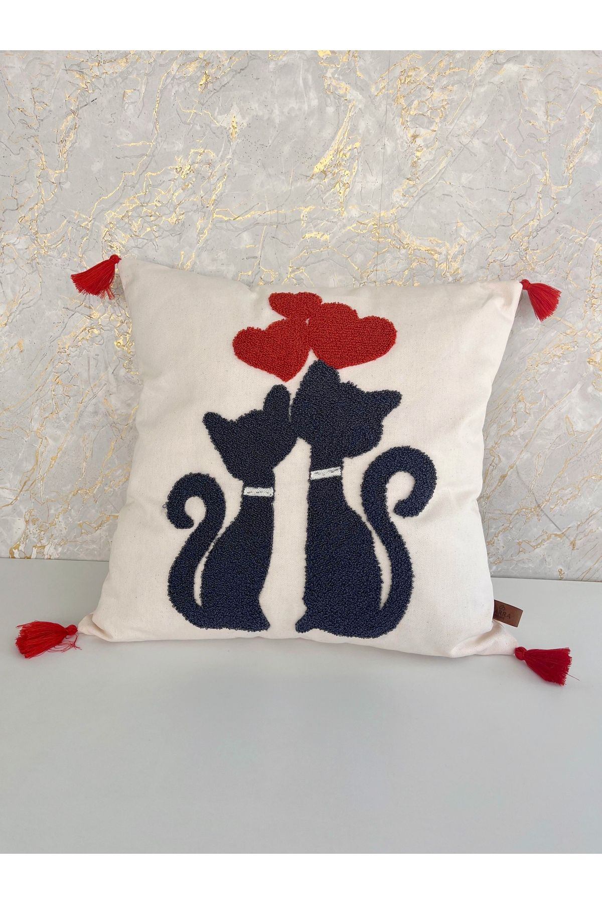 sarra-45X45 Punch Throw Pillow Cover - Heart 2