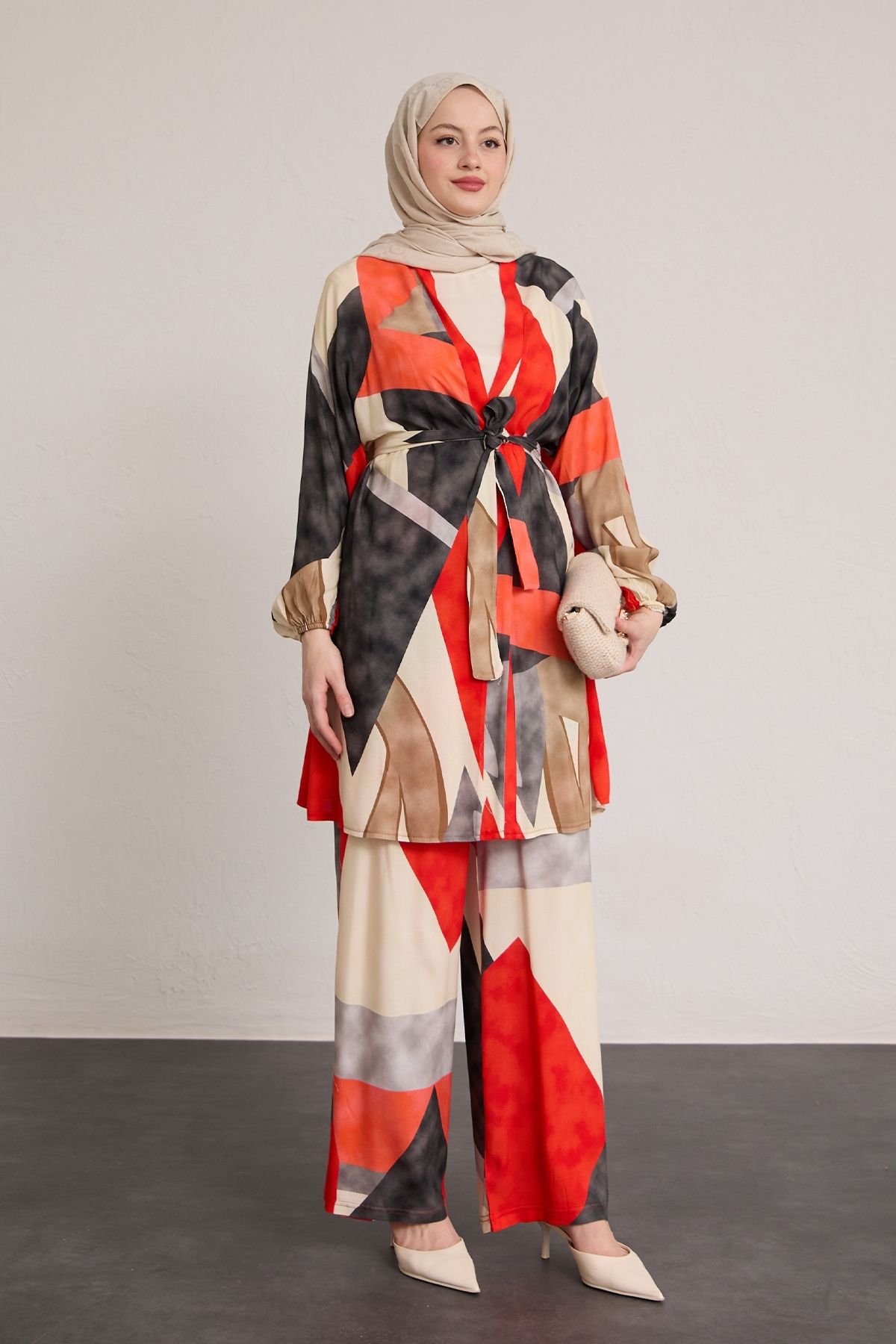 InStyle-Soft Pattern Viscose Double Red Set 1