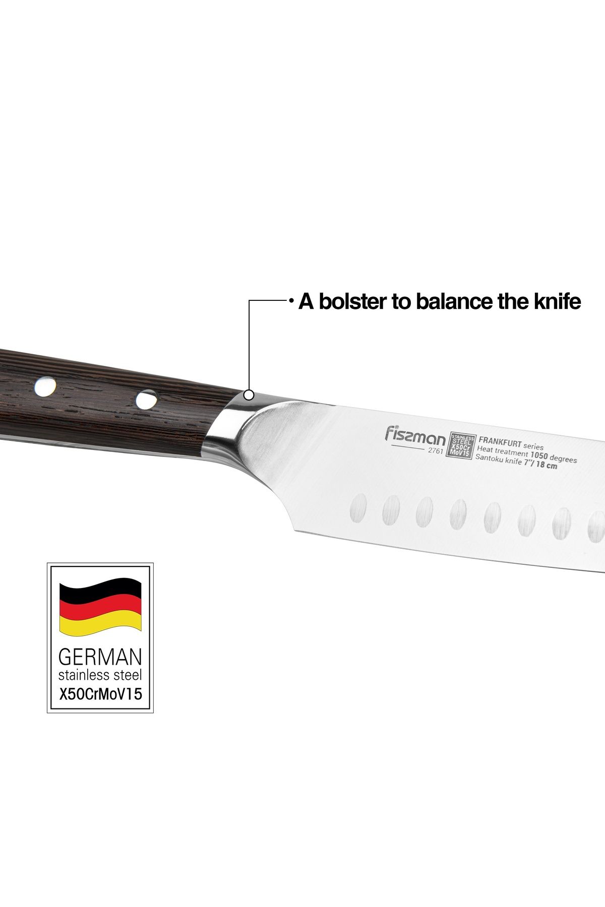 Fissman-7" Santoku Knife Frankfruit Sturdy And Elegant Handle, Minimalist Design with Sharp Blade 3