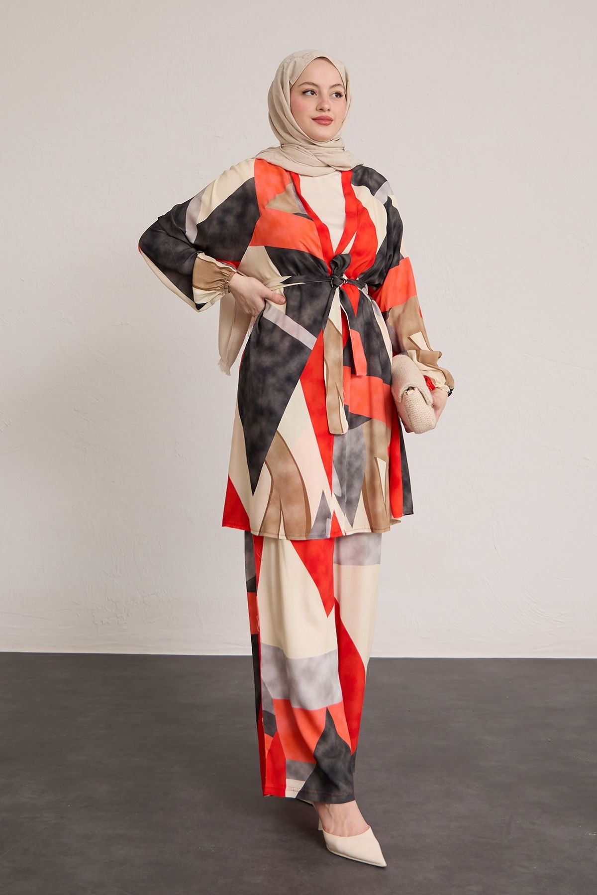 InStyle-Soft Pattern Viscose Double Red Set 5