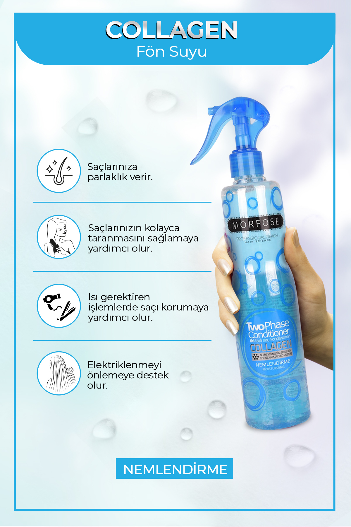 Morfos Kolajen Içerikli Iki Fazlı Fön Suyu 400 Ml — MCİİFFS400ML — تصویر 2 از 3