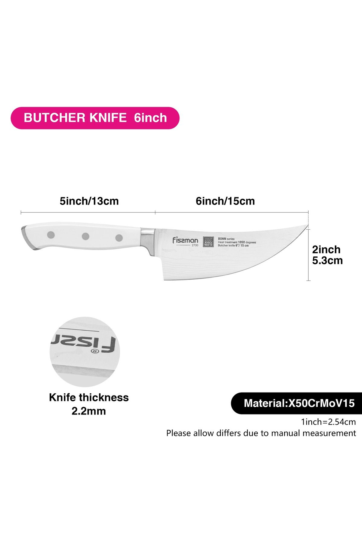 Fissman-6'' Butcher Knife Bonn Series, with Sharp Blade and Sturdy Non Slip Handle 4