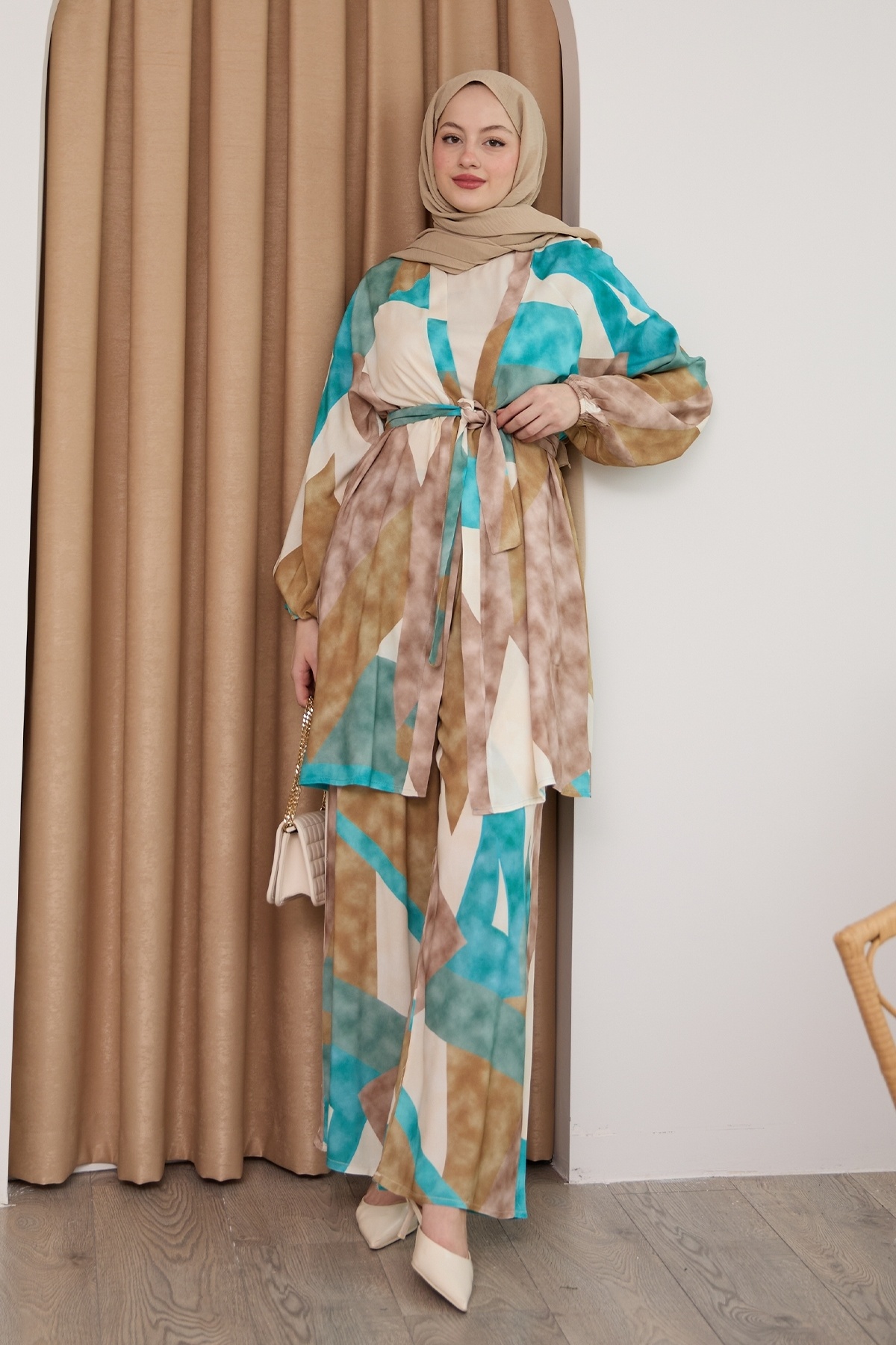 InStyle-Soft Pattern Viscose Double Blue Set 6