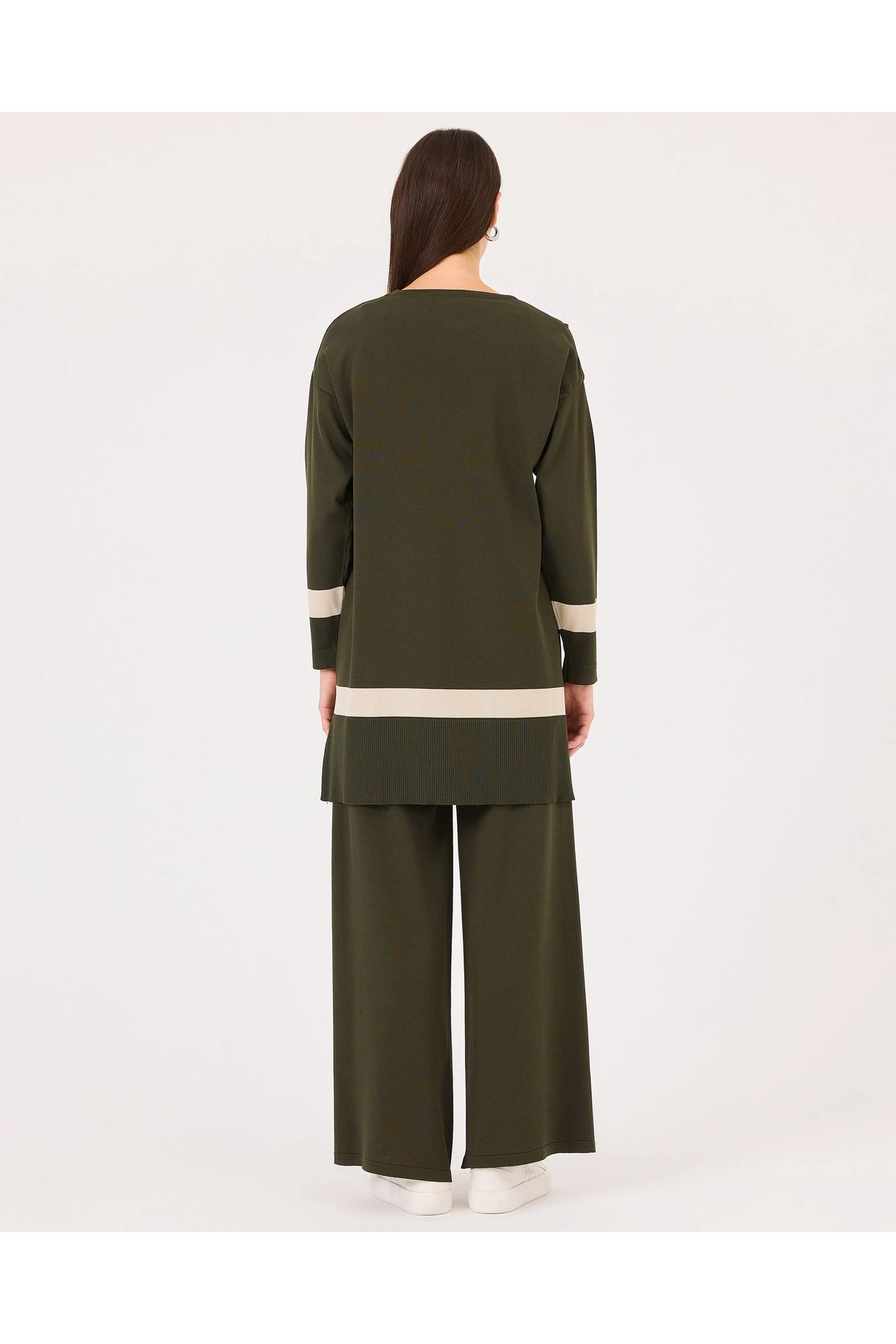SCL-Round Neck Stripe Detailed Knitwear Tunic 6
