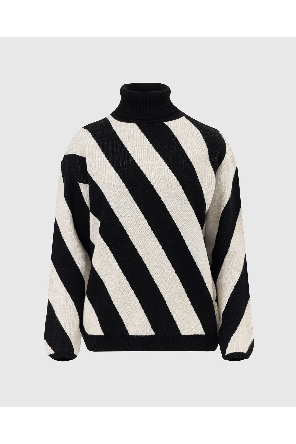 SEÇİL-Striped Knitting Sweater with Streifen Collar 7
