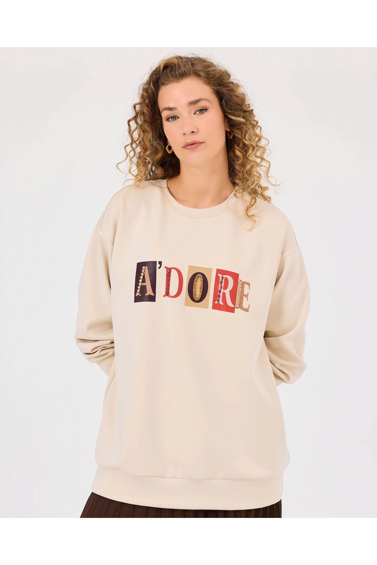 SCL-Text Printed Long Sleeve Sweatshirt 2