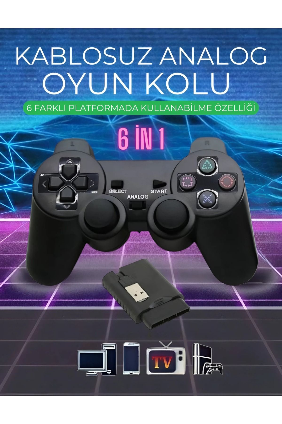 nextbuy 6in1 Doubleshock Analog Gamepad Joystick Pc/Tv/ps2/ps3 Kol Kablosuz Titreşimli Oyun Kolu