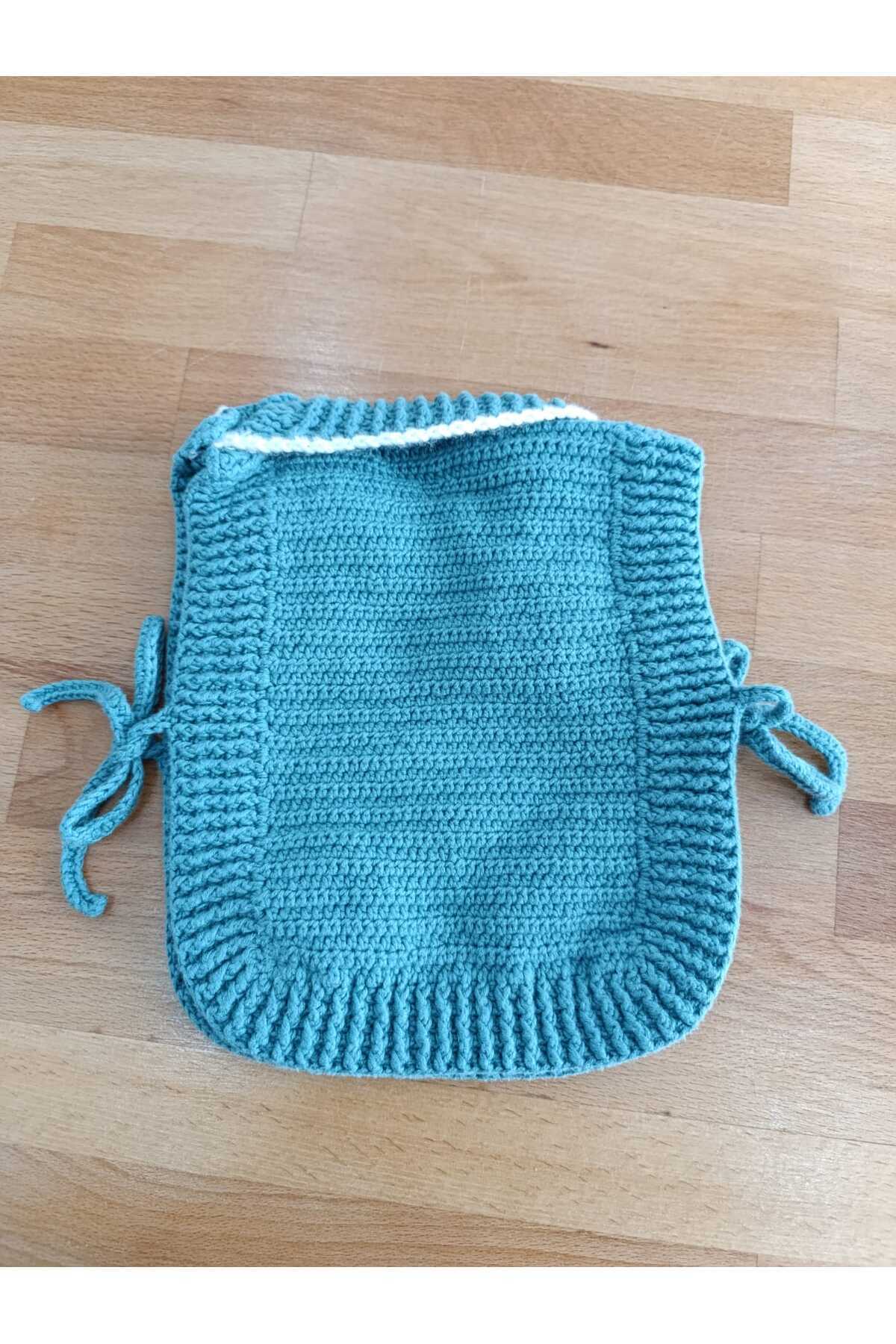 Merve ÖZTÜRK Bebek Organik Süveter Yandan Bağcıklı Yelek süveter kız bebek fotoğrafı 3 (önizleme)