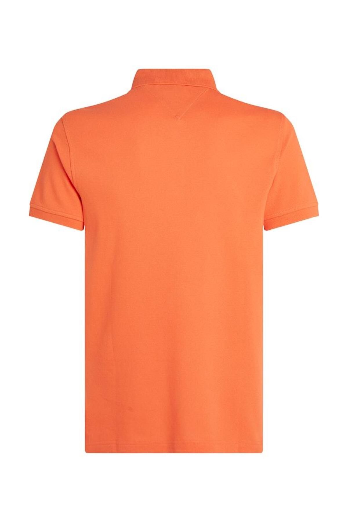 تی شرت یقه پولو نارنجی مردانه SLIM POLO CORE 1985 Tommy Hilfiger