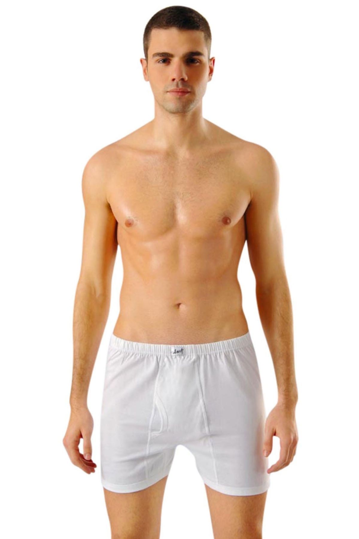 SHEYMA stl Beyaz Kısa Paçalı Klasik Boxer 1152