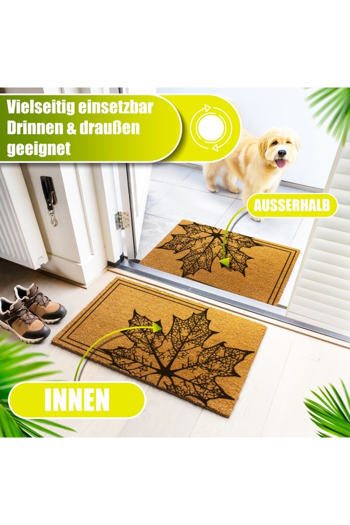 Decovetro-® Kokosmatte Fußmatte | 40x60 Cm | 100% Natürliche Kokosfasern 5