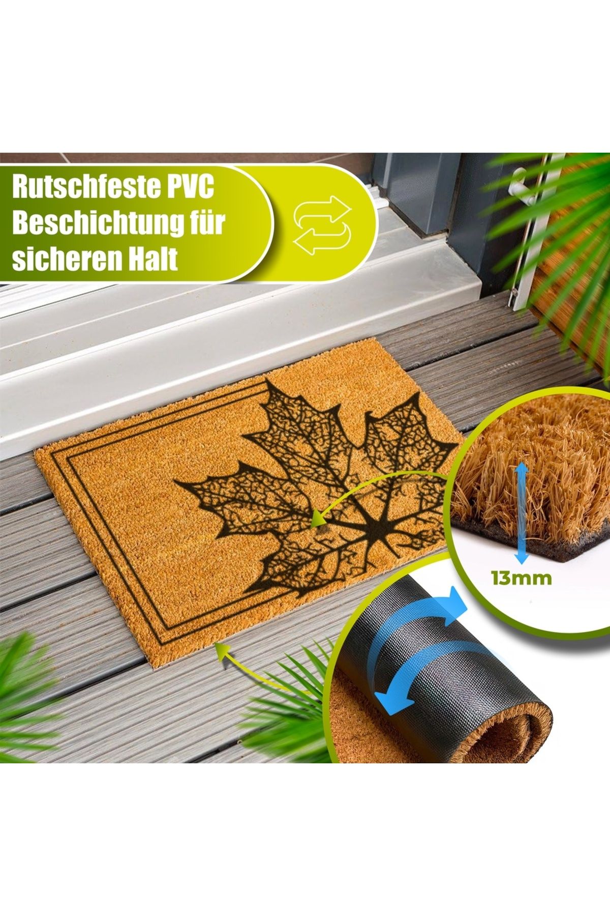 Decovetro-® Kokosmatte Fußmatte | 40x60 Cm | 100% Natürliche Kokosfasern 6