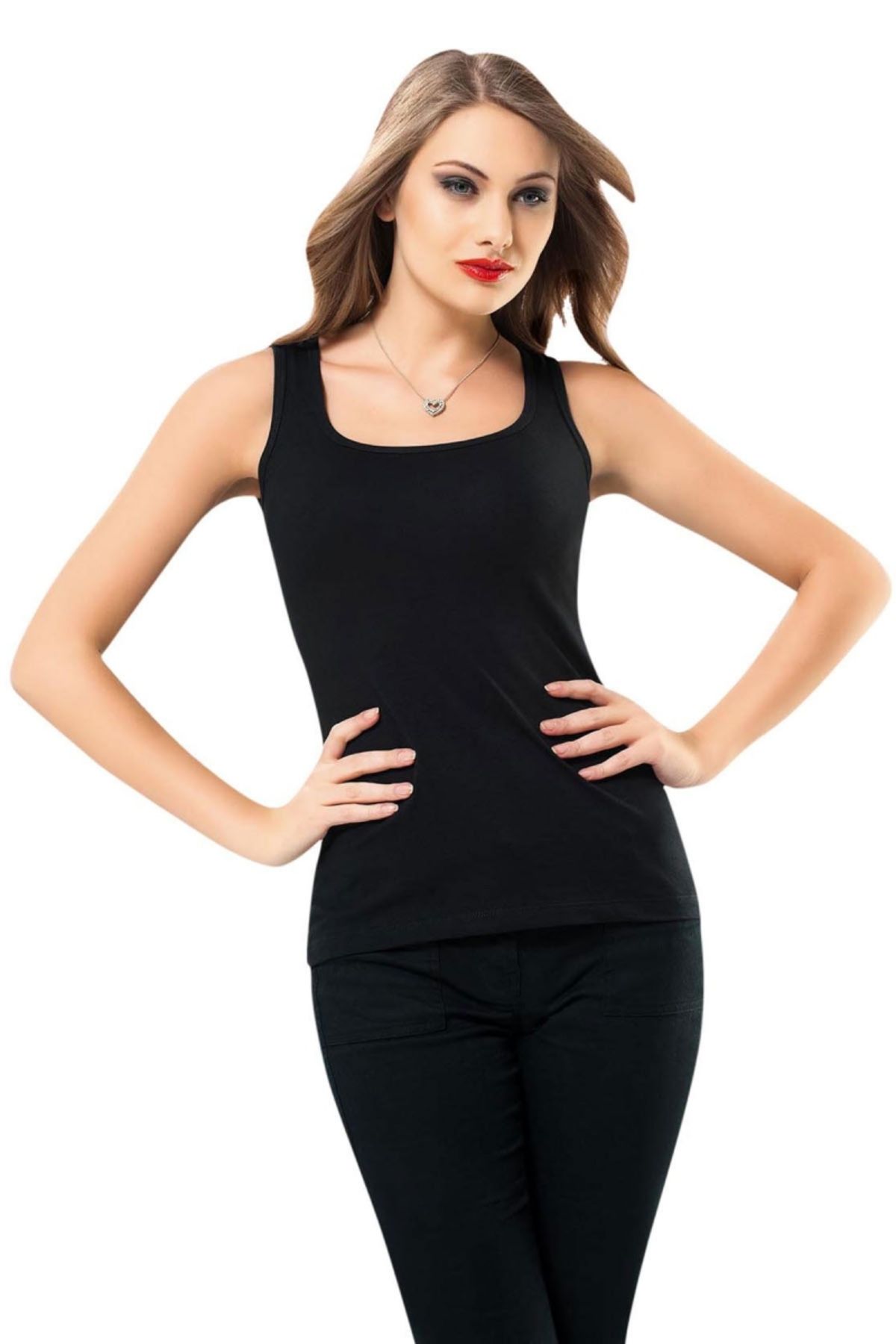 SHEYMA stl Kalın Askılı Havuz Yaka Atlet 2937