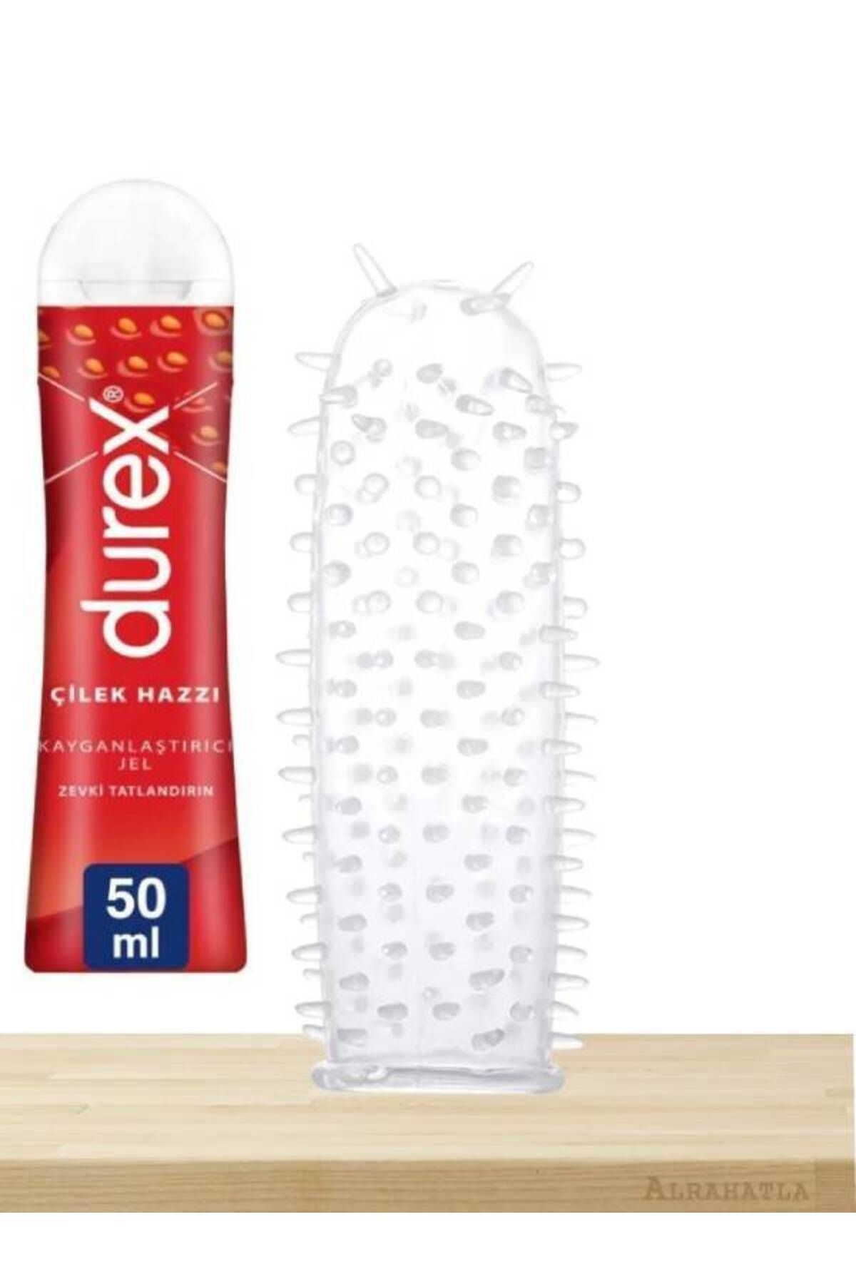 Durex Play Çilekli Kayganlaştırıcı Tekrar Kullanımlı Prezervatif Özel Tırtıklı Tasarımlı Penis Kılıf ile