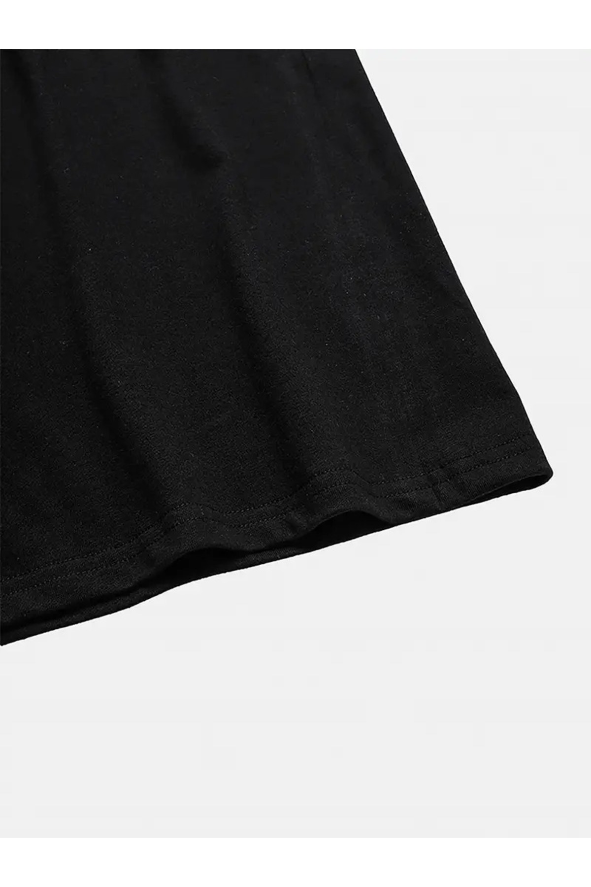 WOODROFFE  Kadın V yaka Siyah Beyaz Tişört Happiness Baskılı Oversize Salaş - Görsel 3