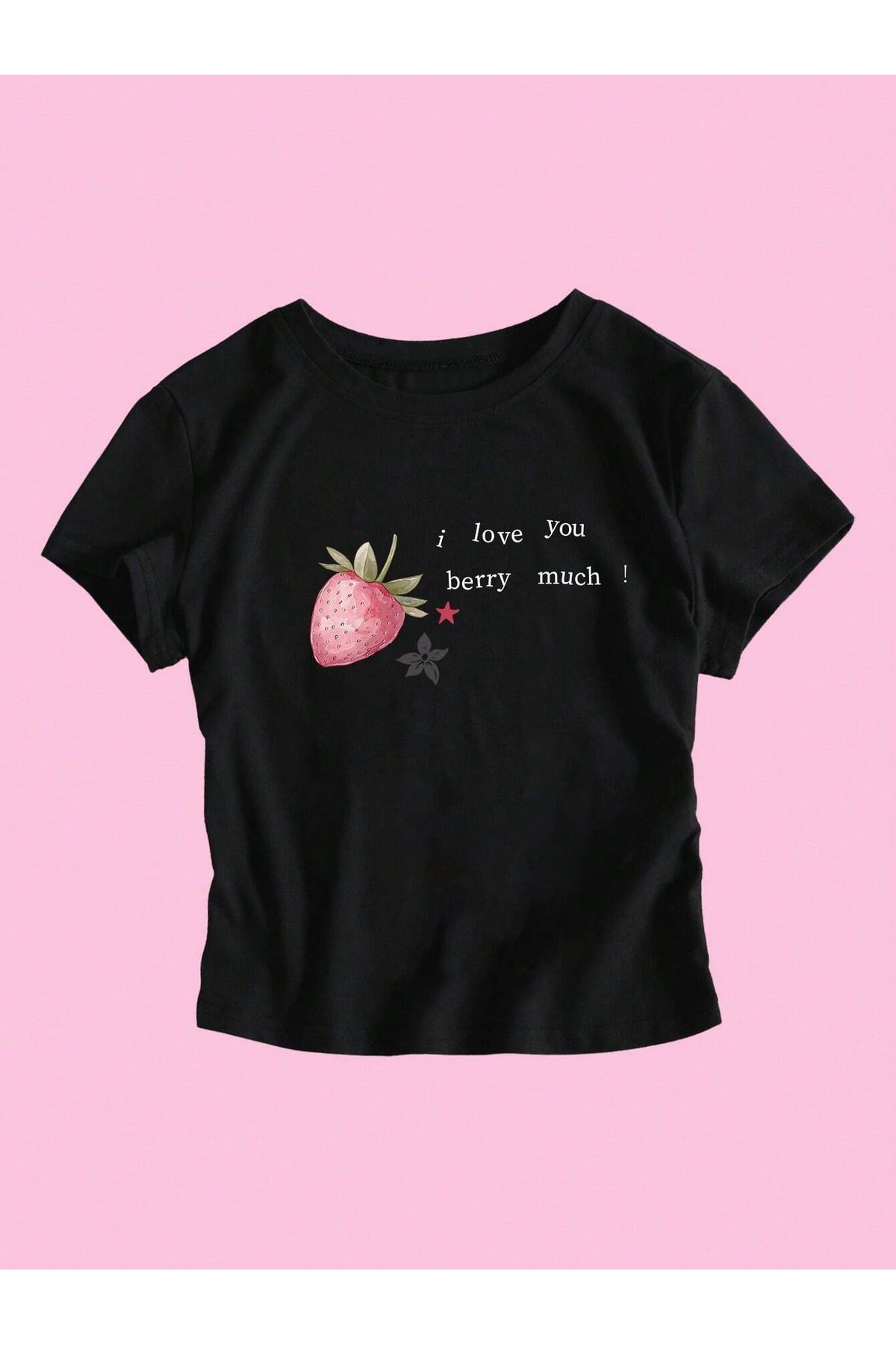 Toum Pink Strawberry Fruit Siyah Body Crop