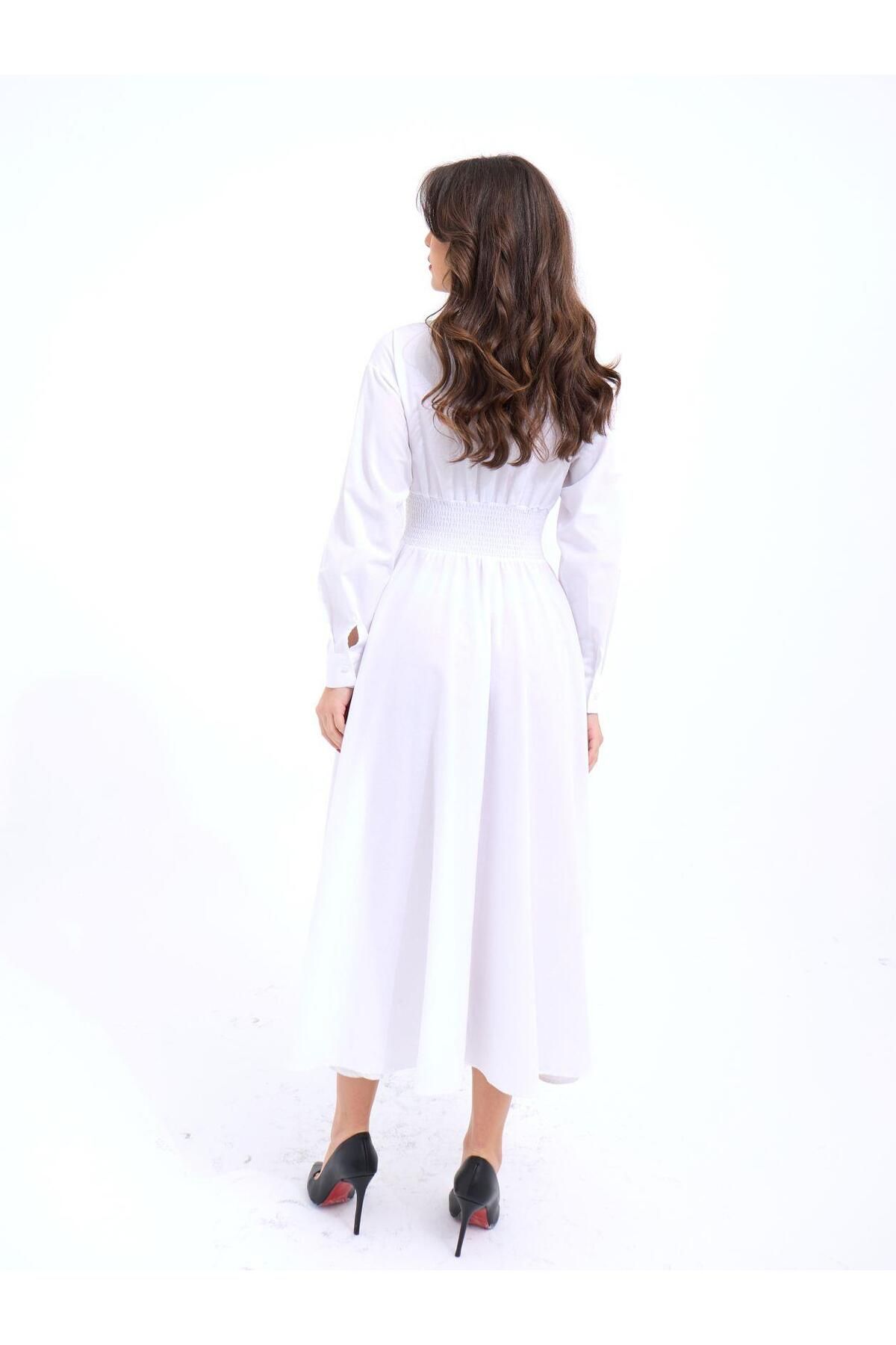 Simala-6849 Model White Dress 3