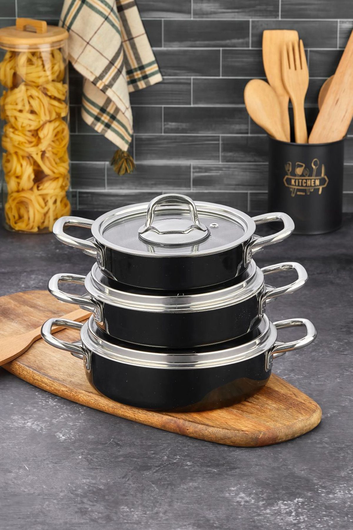 Taç-6 Piece Sahara Black Omelette Set 5