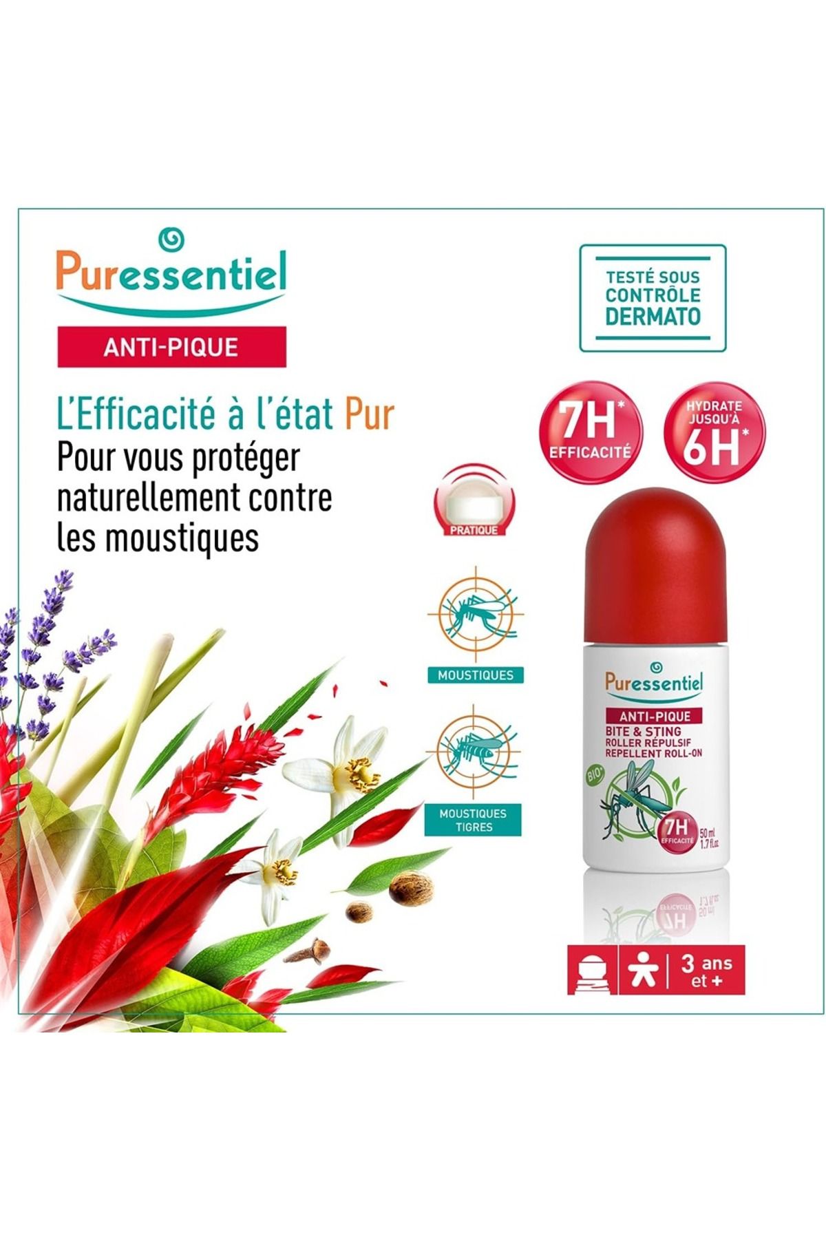 Puressentiel-مضاد للدغات ولدغات الحشرات - رول أون - يحتوي على 11 زيتًا أساسيًا لعلاج لدغات الحشرات | 5 مل 3