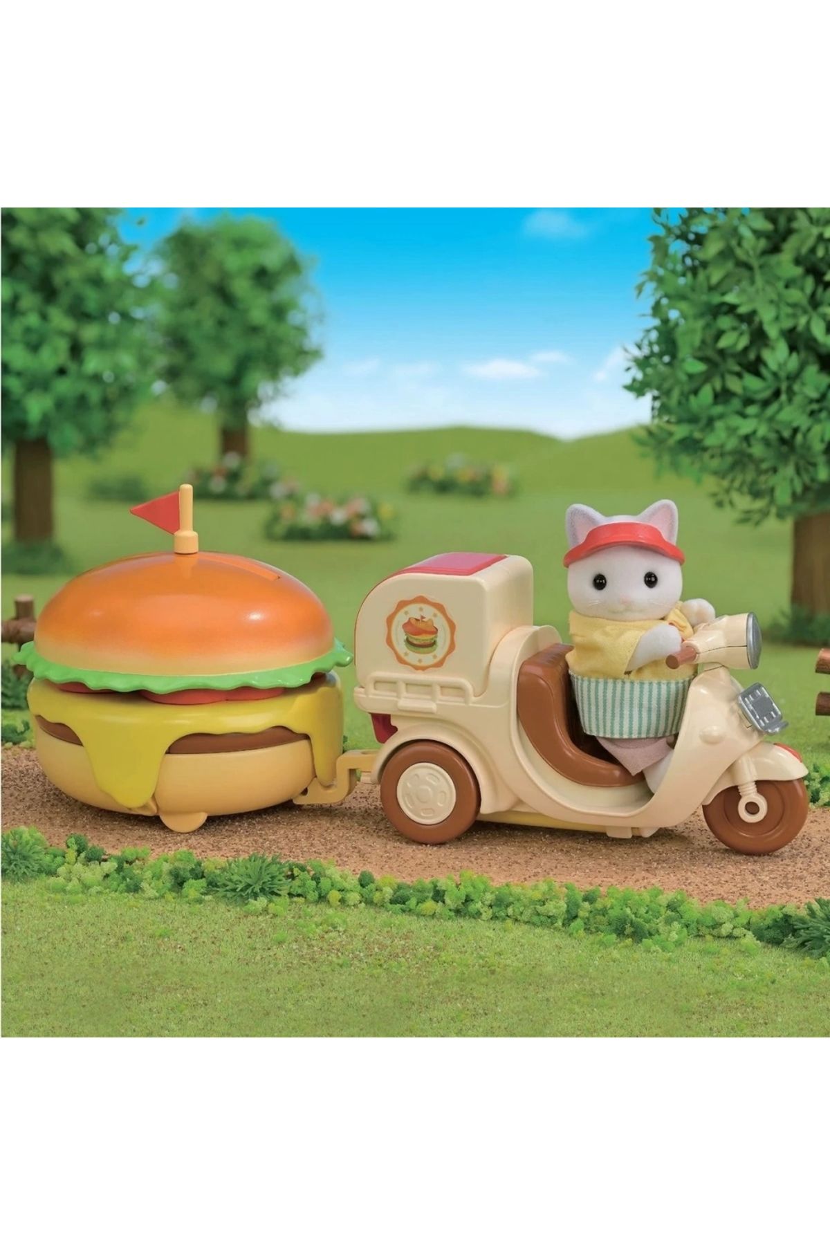 KdrElektronik-Sylvanian Families Hamburger Stand Pretend Play Set with Cute Figures 5