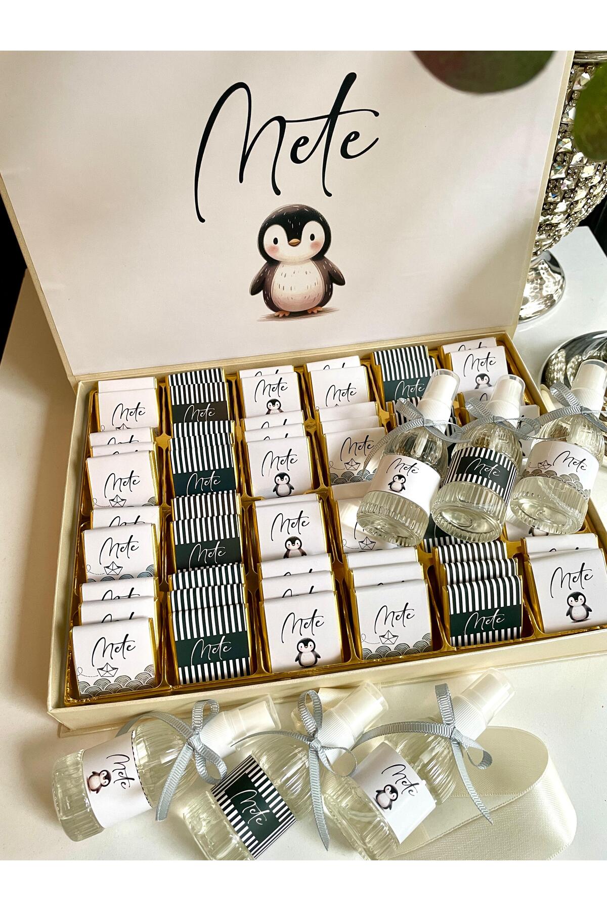 Minemiss Tasarım Isme Özel Tasarımlı Kız-erkek 60 Adet Bebek Çikolatası Ve 25 Adet Kolonya Yaş Günü-hediyelik fotoğrafı 4 (önizleme)