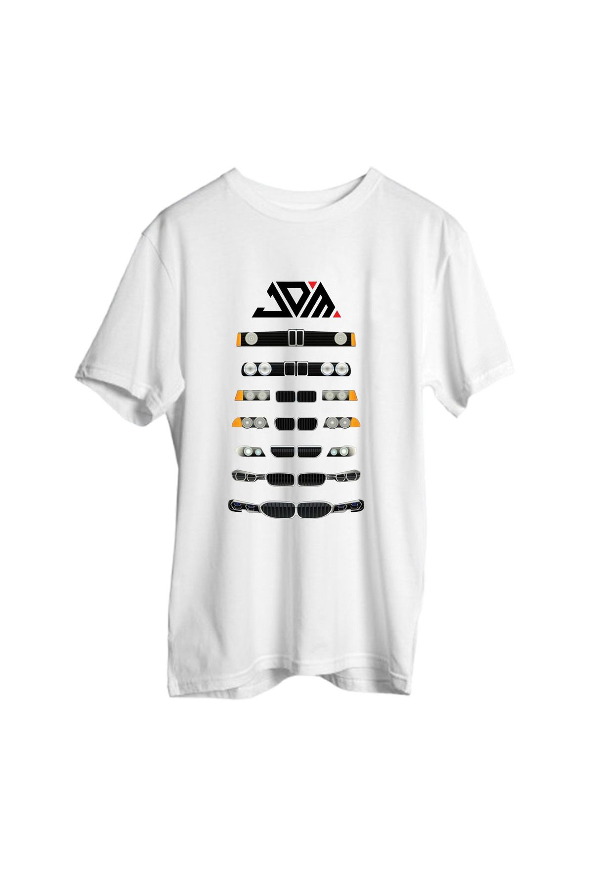 JDM-White Trend 2025 Drift Pattern Oversize T-Shirt T-Shirt 3