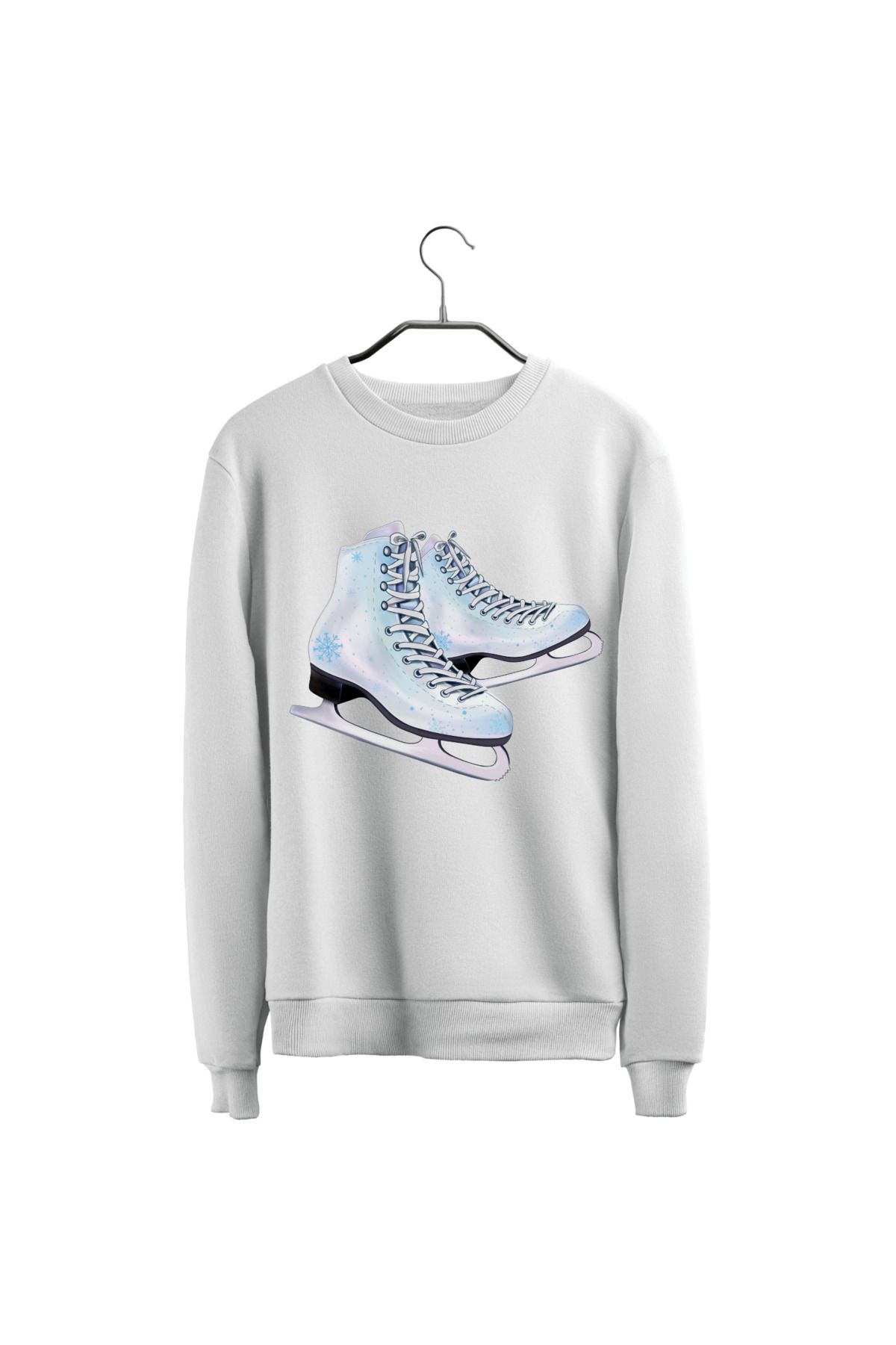 Ada Tasarım-Ice Skating Ice Skate Special Design Printed 3 Thread Oversize Sweatshirt 1