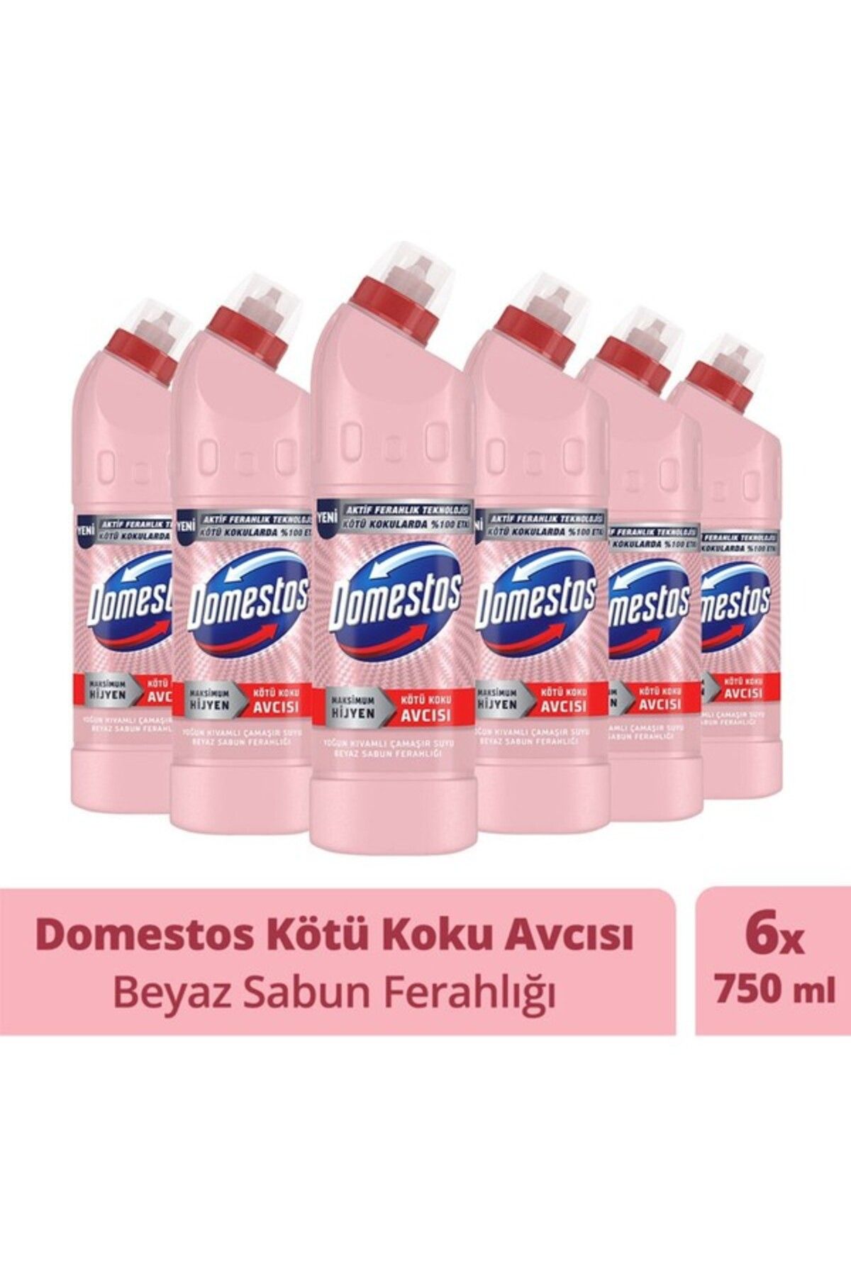 Domestos Çamaşır Suyu Beyaz Sabun Ferahlığı 750 Ml X 6 Adet