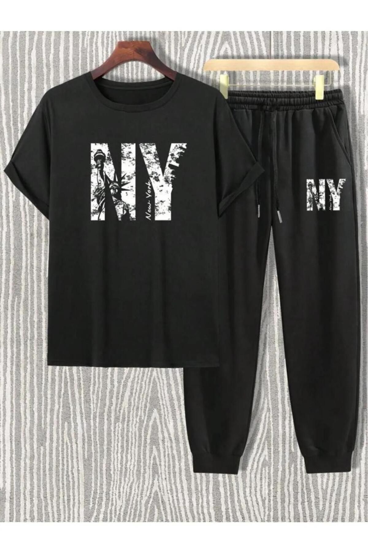 JoneBase-Unisex Ny Design Bottom Top T-Shirt Sweat Suit 2