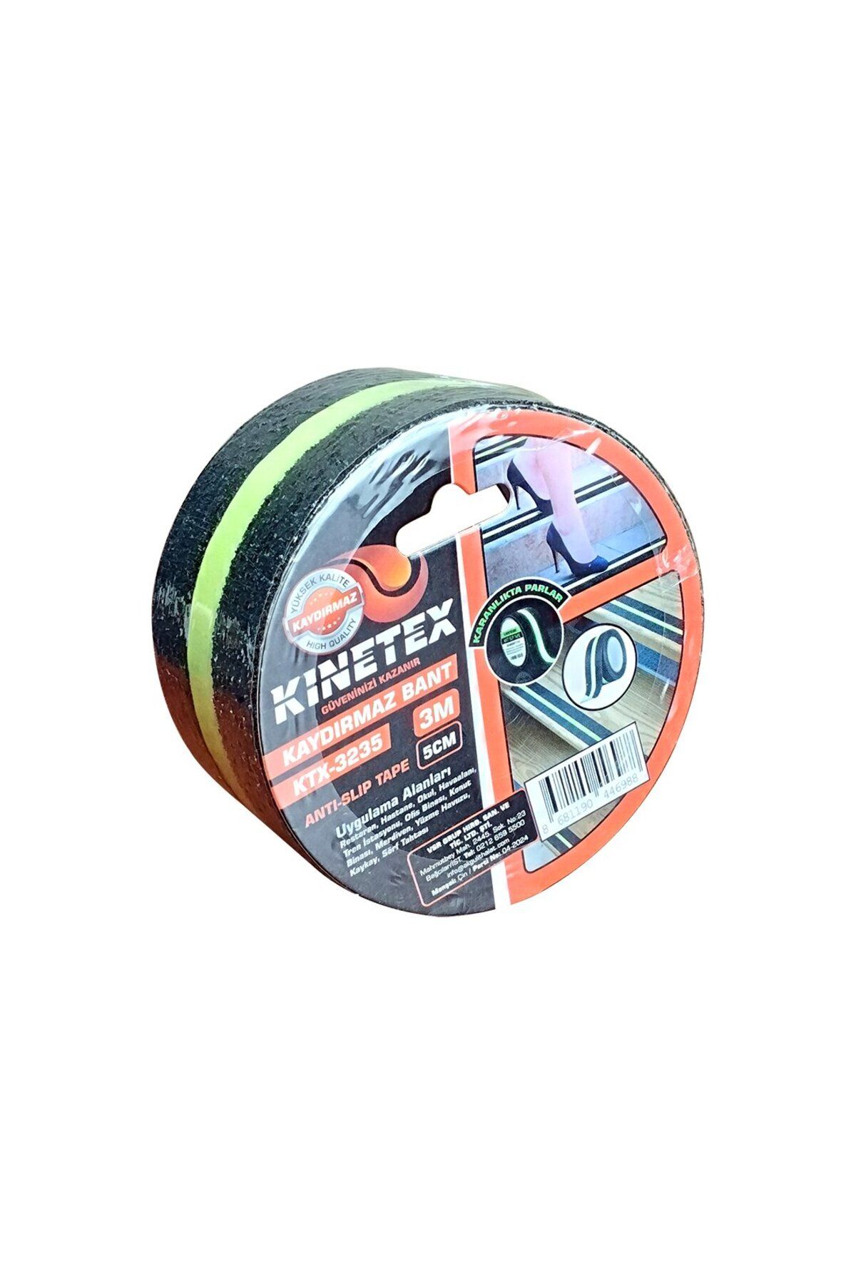 Light up 5CMX3MT FOSFOR ŞERİTLİ - KARANLIKTA PARLAR KAYDIRMAZ SİYAH BANT