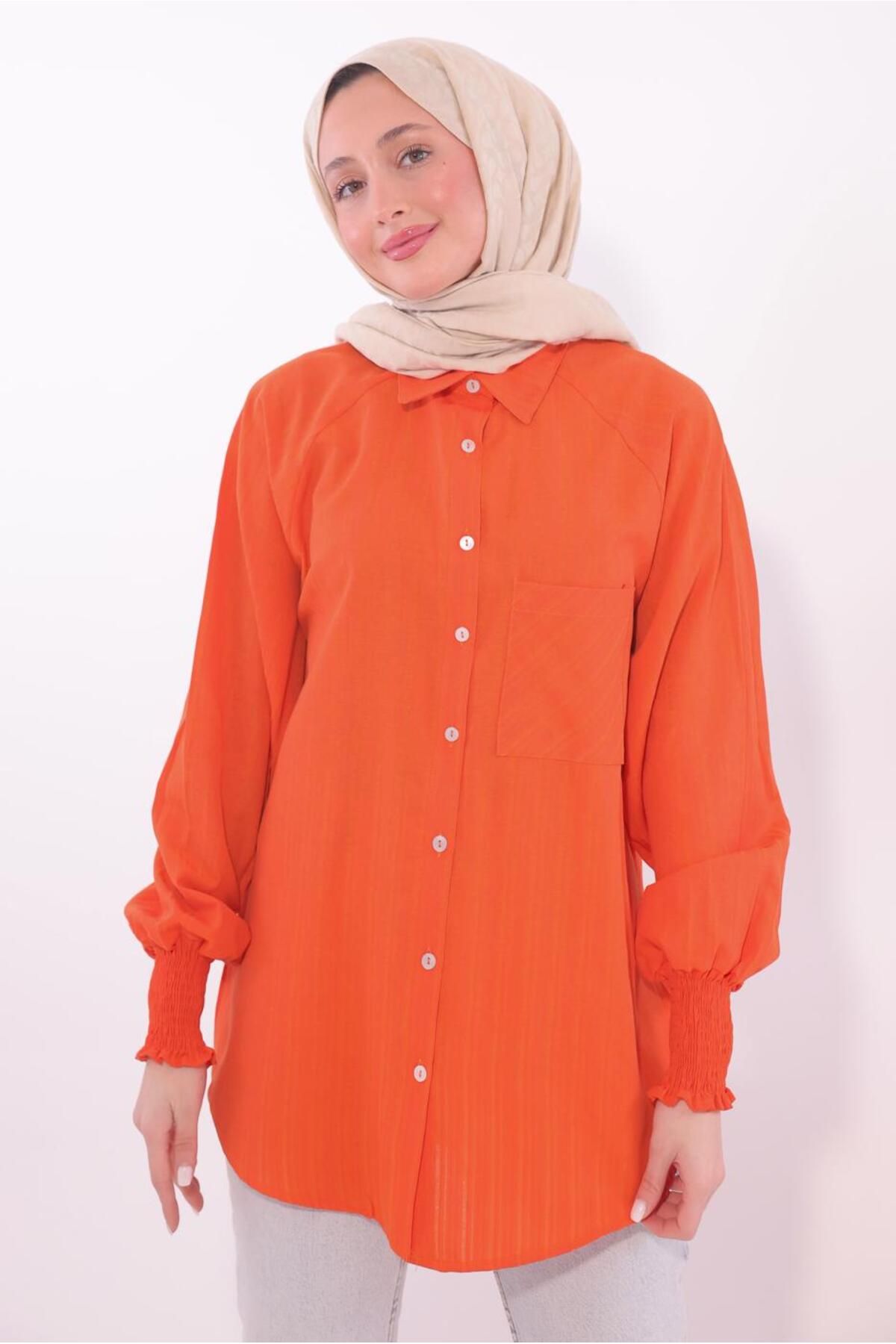 TRENDTESETTÜR-Orange Shirt Tunic (t 4800) for Women 2