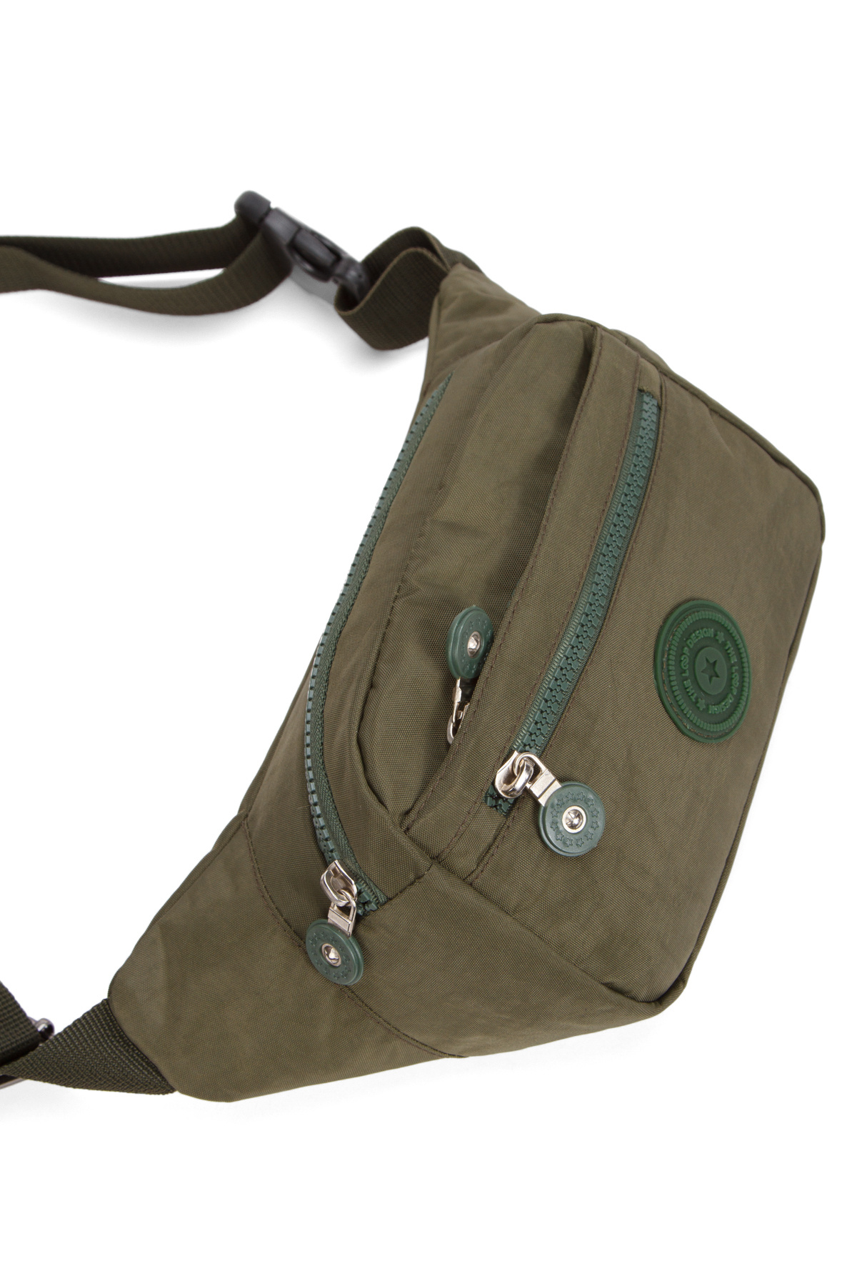 LOOP DESIGN Siyah Unisex Krinkıl Kumaş Bel Ve Çapraz Omuz Çantası & Freebag görsel 5
