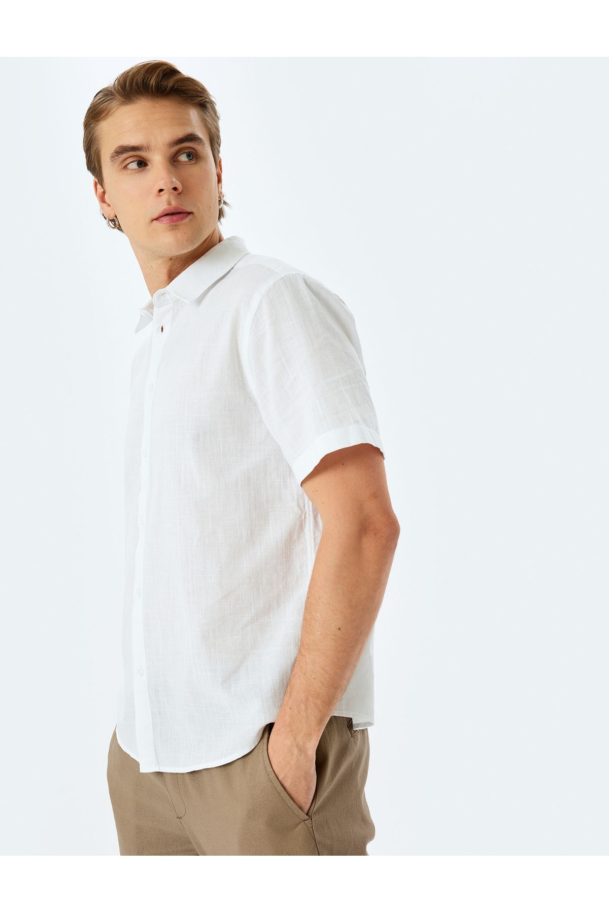 Koton-Short Sleeve Cotton Regular Fit Classic Shirt 1