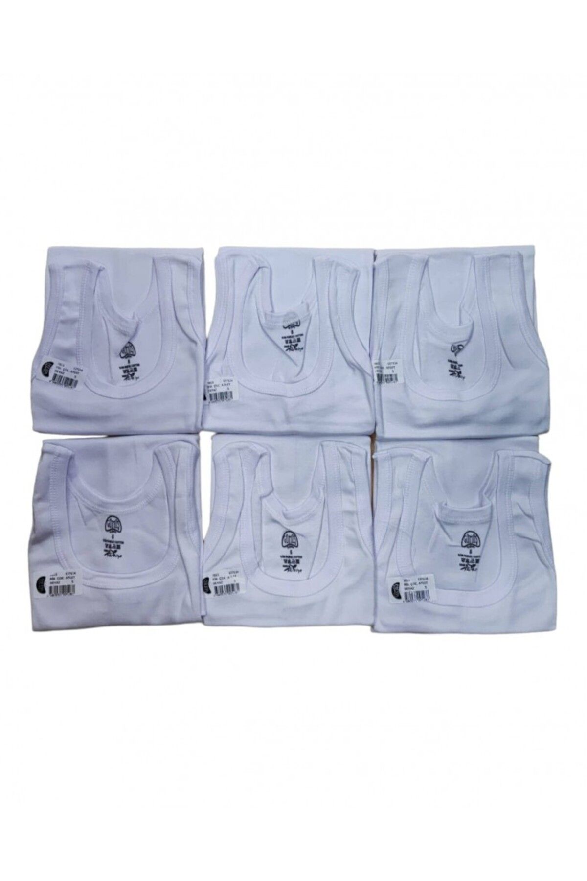 DESKOM-Boy's Lycra Sleeveless Undershirt White Pack of 12 3