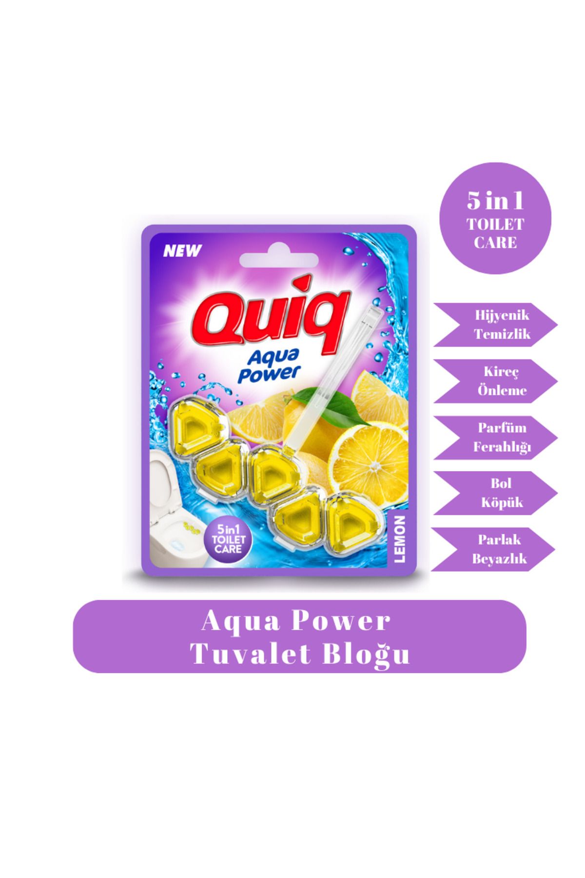 quiq Wc Aqua Power Tekli Paket Klozet Bloğu Limon Kokulu