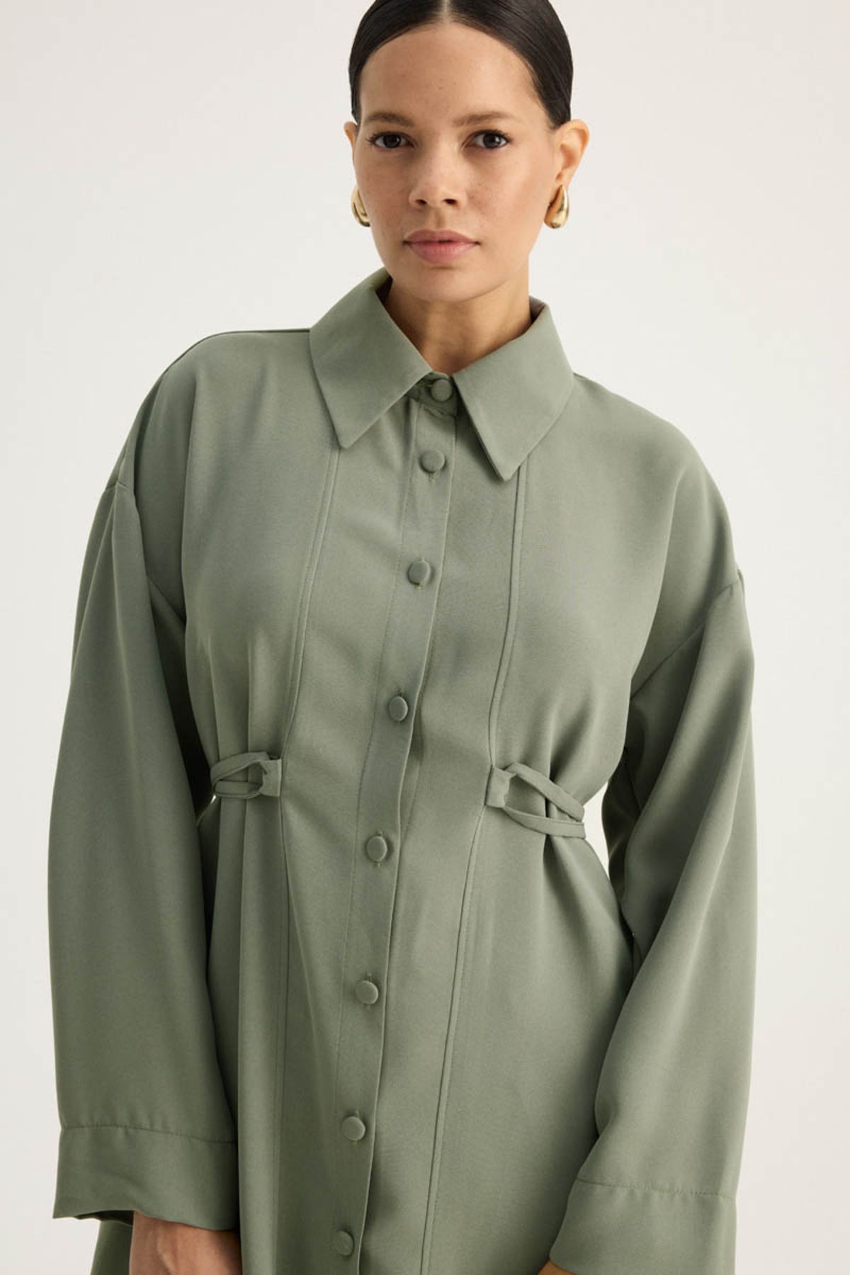 ZÜLAYS-Shirt - Collar Tunic, Dark Mint Tone 7