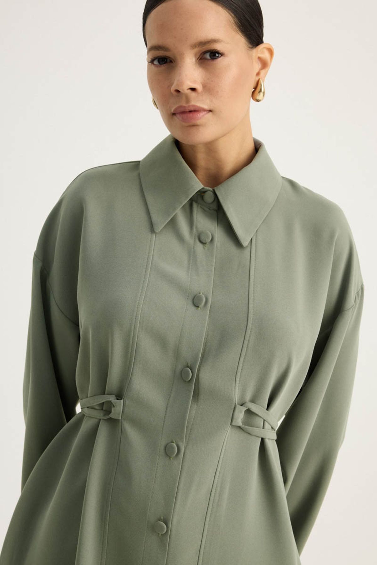 ZÜLAYS-Shirt - Collar Tunic, Dark Mint Tone 8