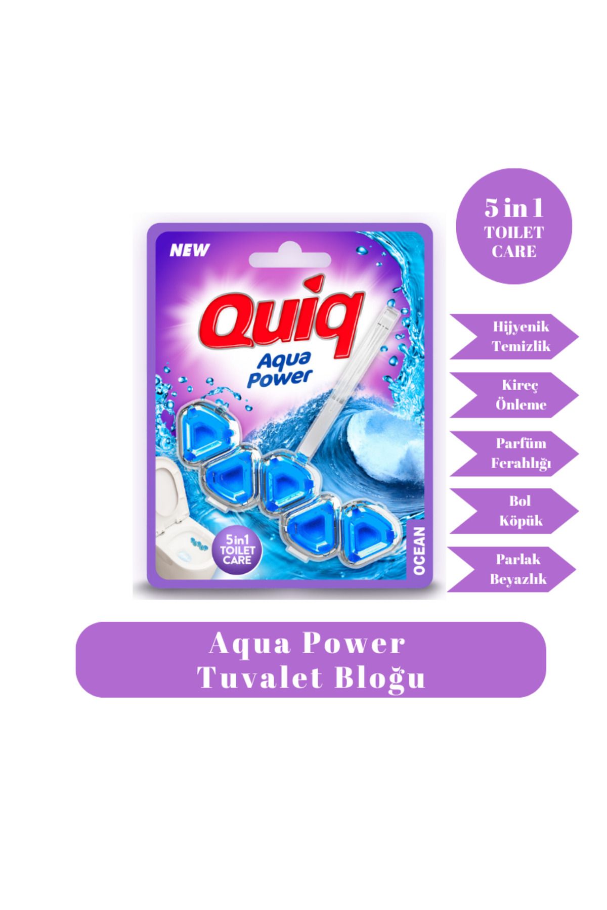 quiq Wc Aqua Power Tekli Paket Klozet Bloğu Okyanus Kokulu