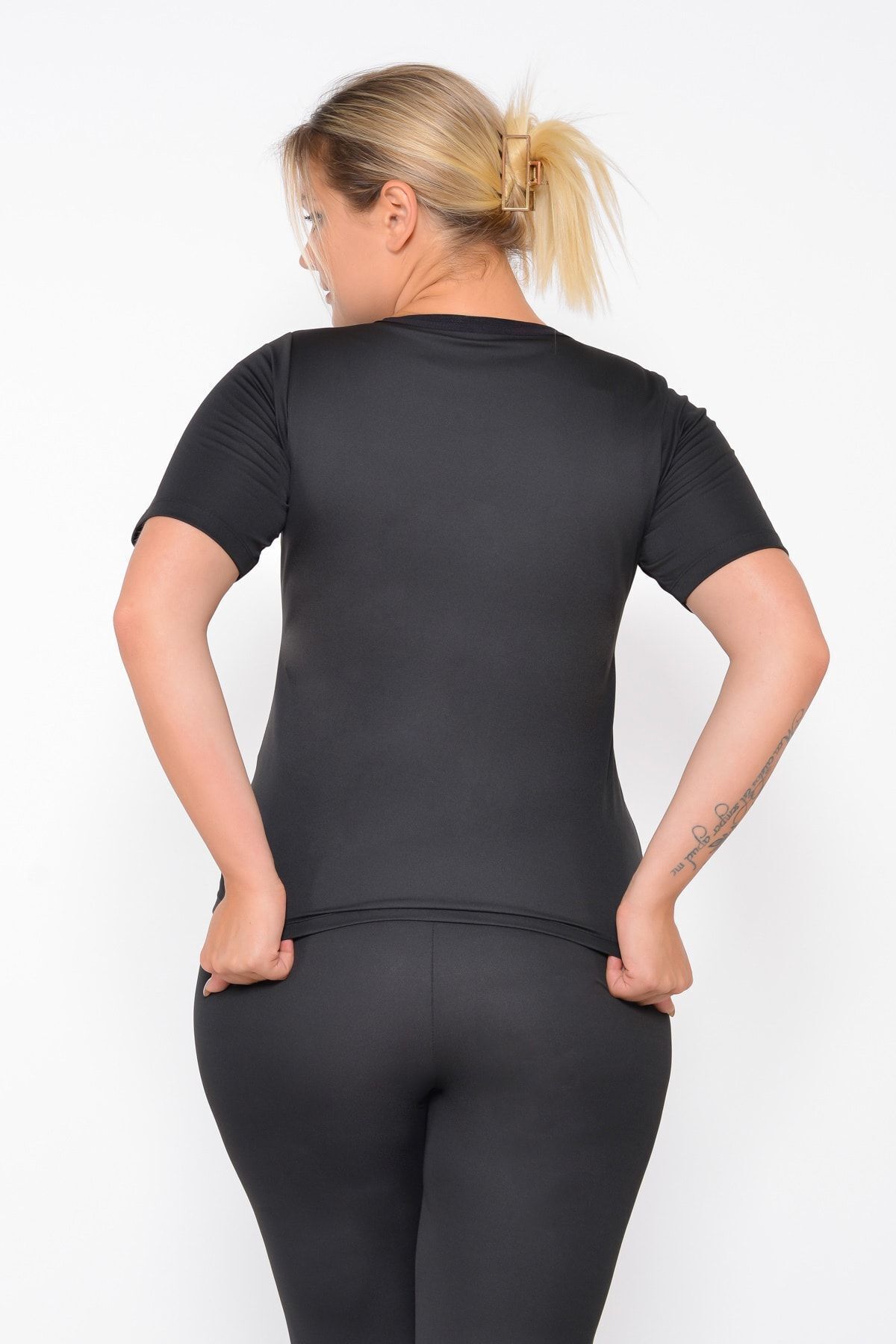 SAUNA SUIT-بدلة ساونا حرارية للجنسين وأكمام قصيرة مع سحاب للعرق 5