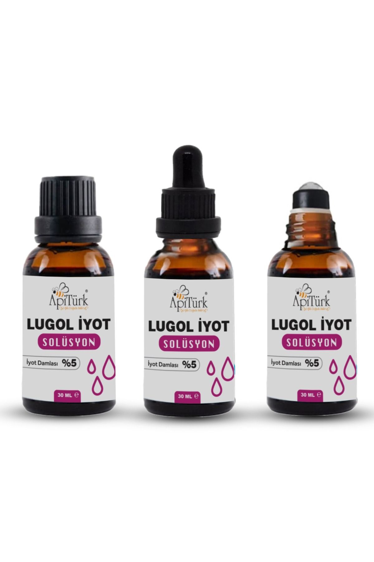 APİTÜRK-Lugol Iode Solution 30ml 5% Iodine Drops 4
