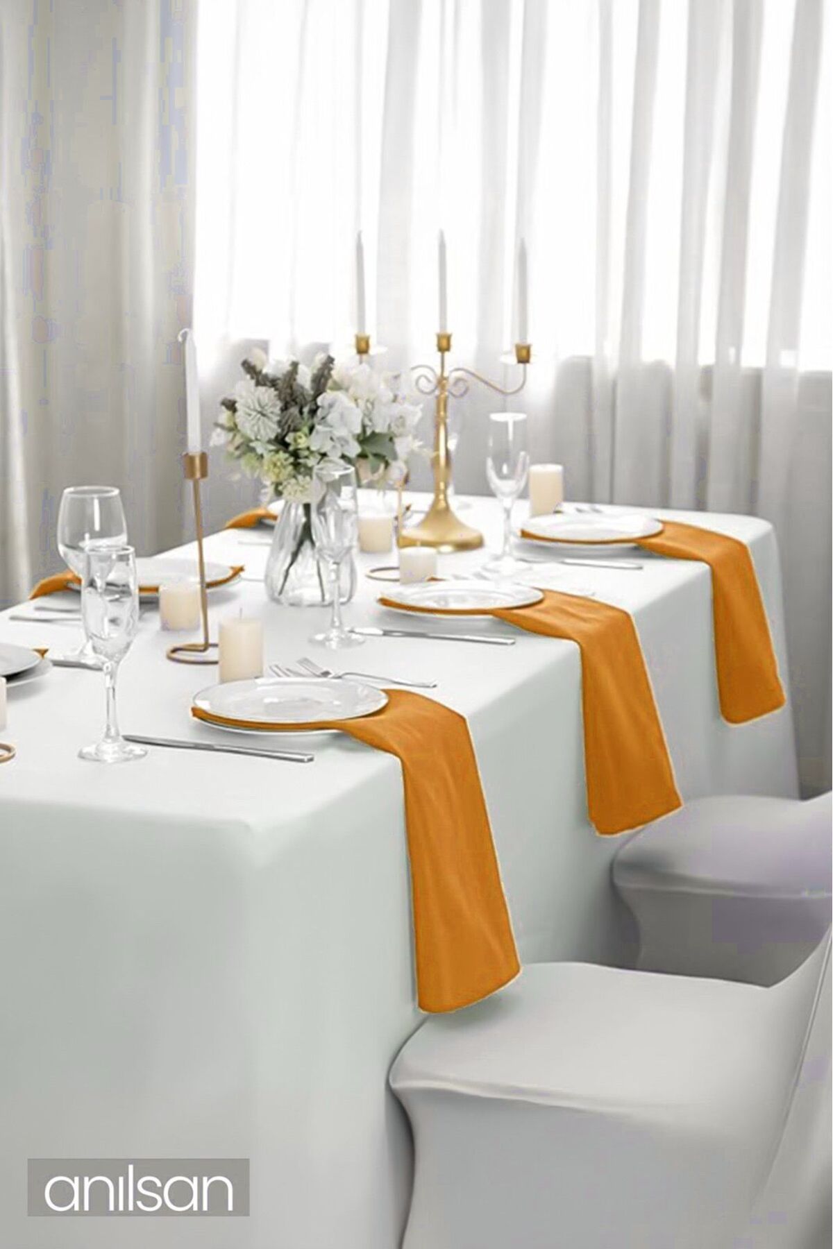 Anılsan-100% Cotton 50X50 cm Kitchen Cloth Salmon Napkin Tableware Presentation Service 2